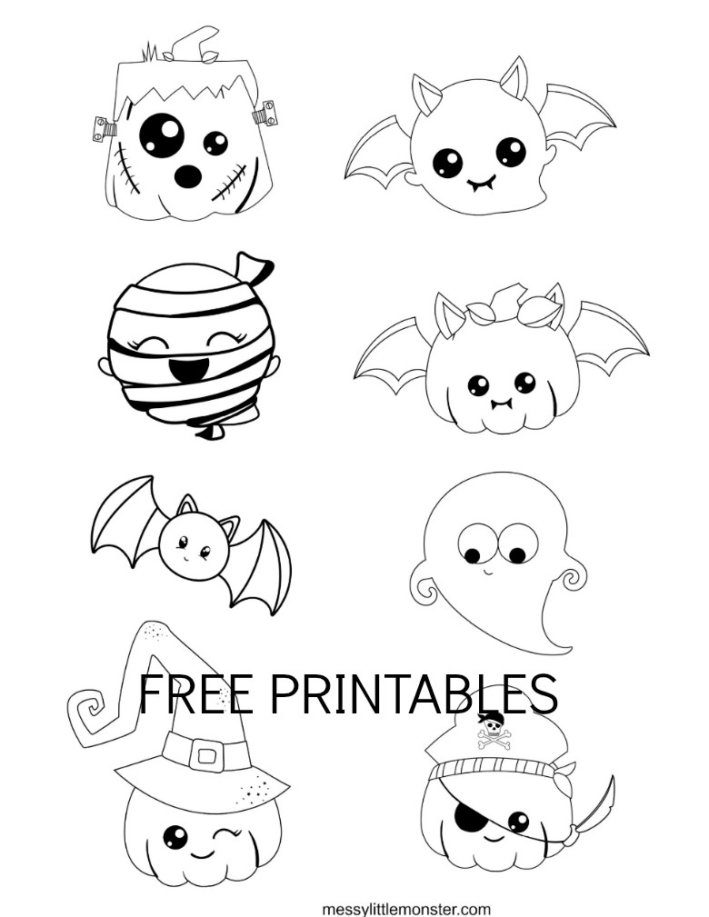 Halloween Colouring Pages For Kids - Messy Little Monster within Printable Halloween Characters