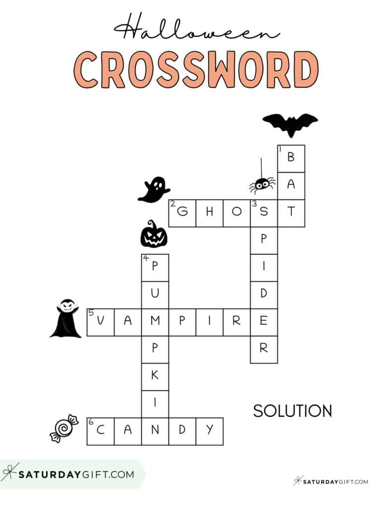 Halloween Crossword Puzzle - Cute &amp;amp;Amp; Free Printable pertaining to Easy Halloween Crossword Puzzles Printable