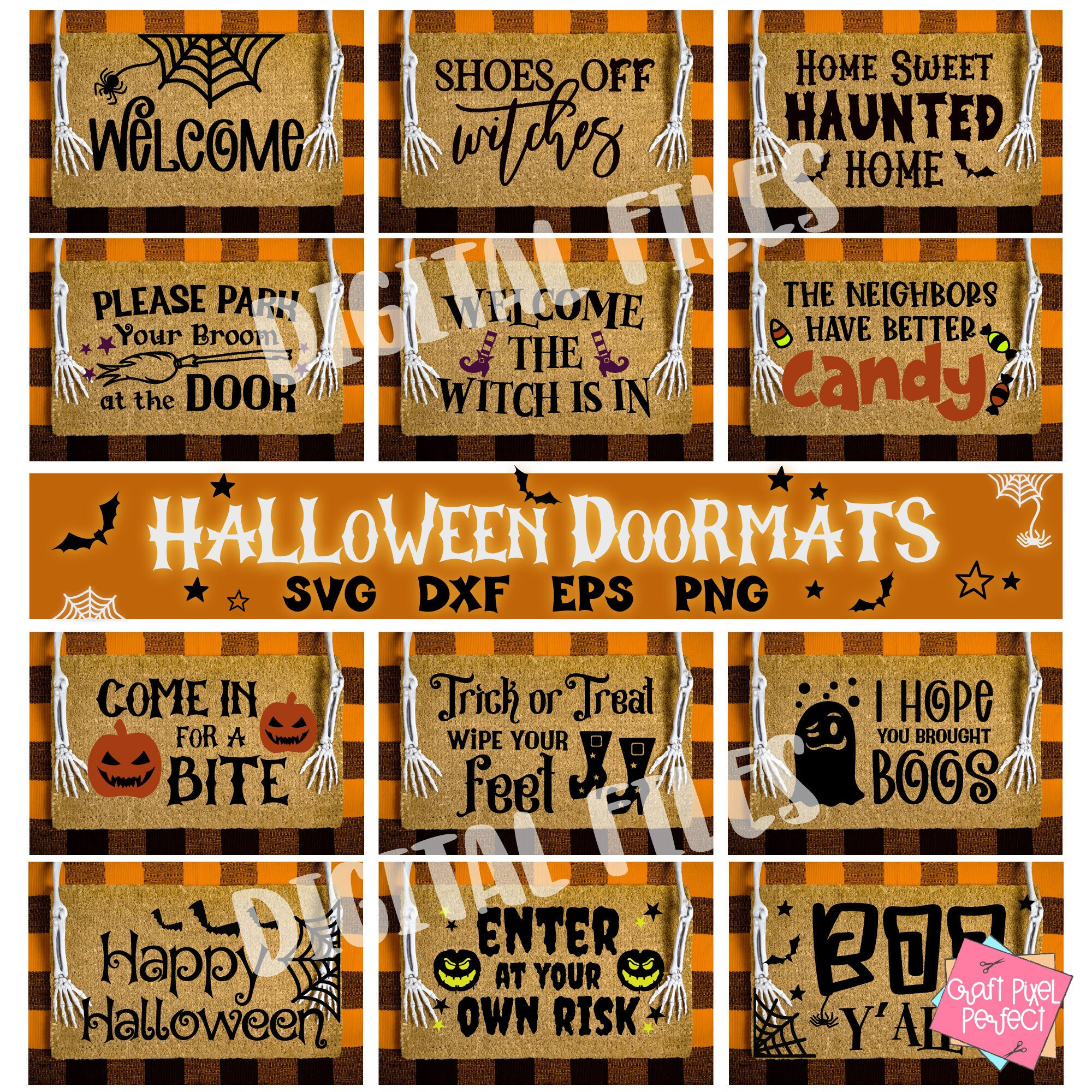 Halloween Doormat Bundle, Halloween Svg Bundle, Doormat Svg Bundle throughout Printable Halloween Doormat Stencils