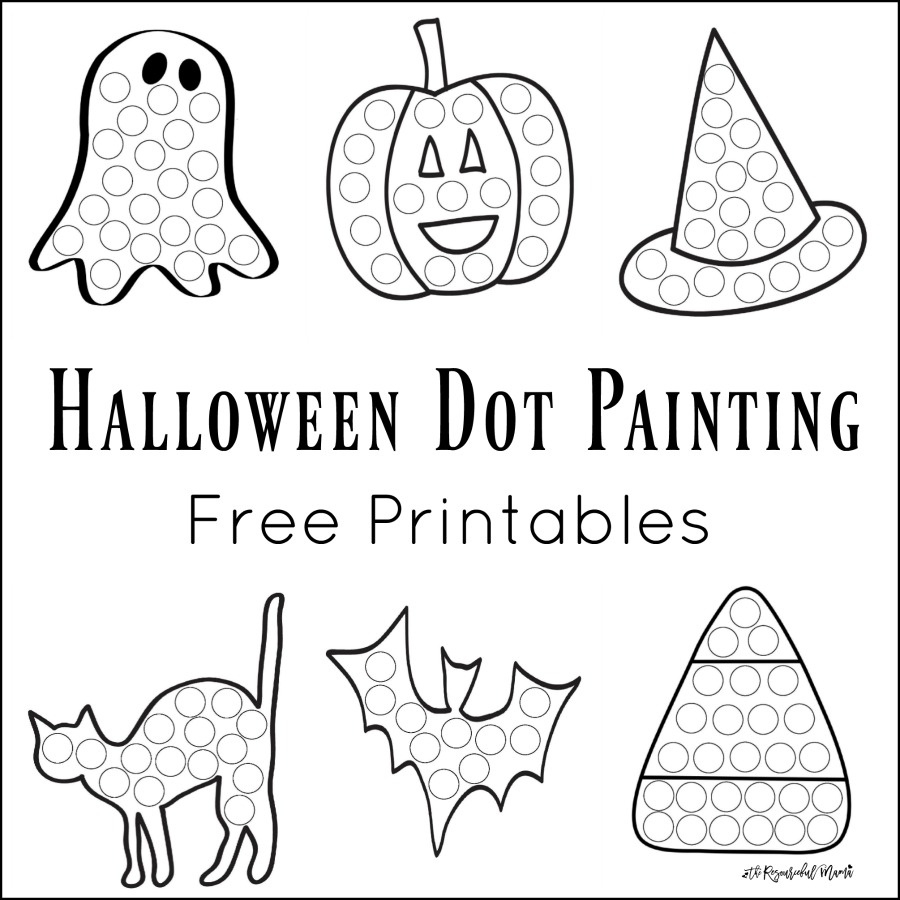 Halloween Dot Painting {Free Printables} - The Resourceful Mama with regard to Printable Halloween Activities For Toddlers