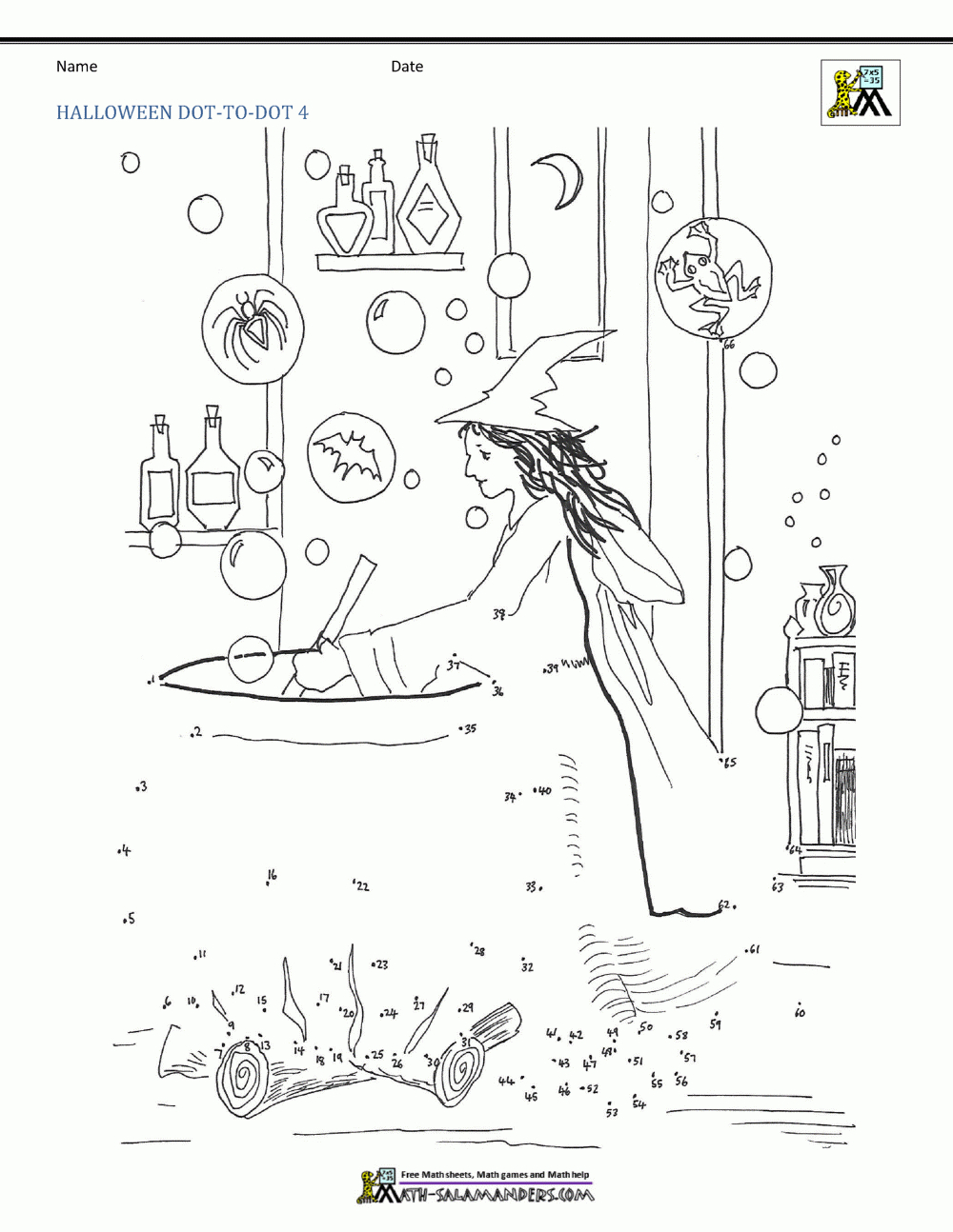 Halloween Dot To Dot Printables for Free Printable Halloween Dot To Dot Hard