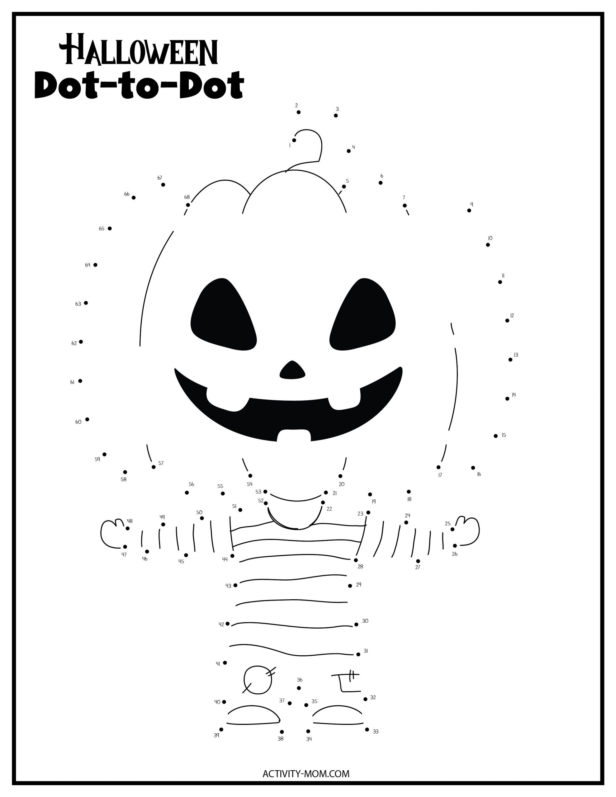 Halloween Dot To Dot Printables (Free) - The Activity Mom with Free Printable Halloween Dot To Dot