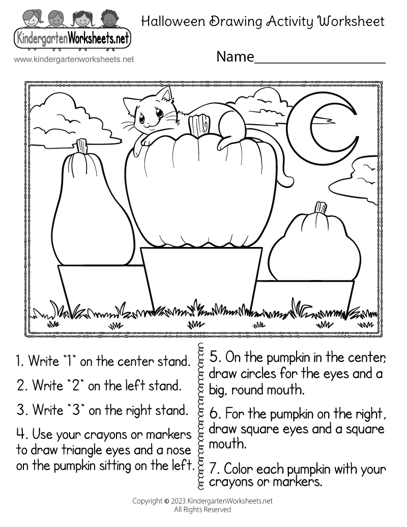 Halloween Drawing Activity Worksheet - Free Printable, Digital, &amp;amp; Pdf pertaining to Free Printable Halloween Educational Worksheets