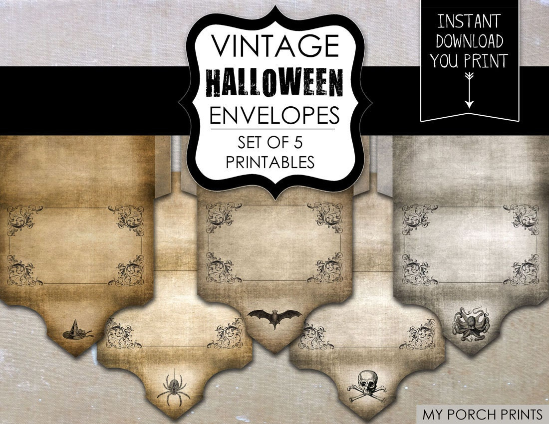 Halloween Envelopes, Halloween Decorations, Jewelry Display pertaining to Printable Halloween Envelopes