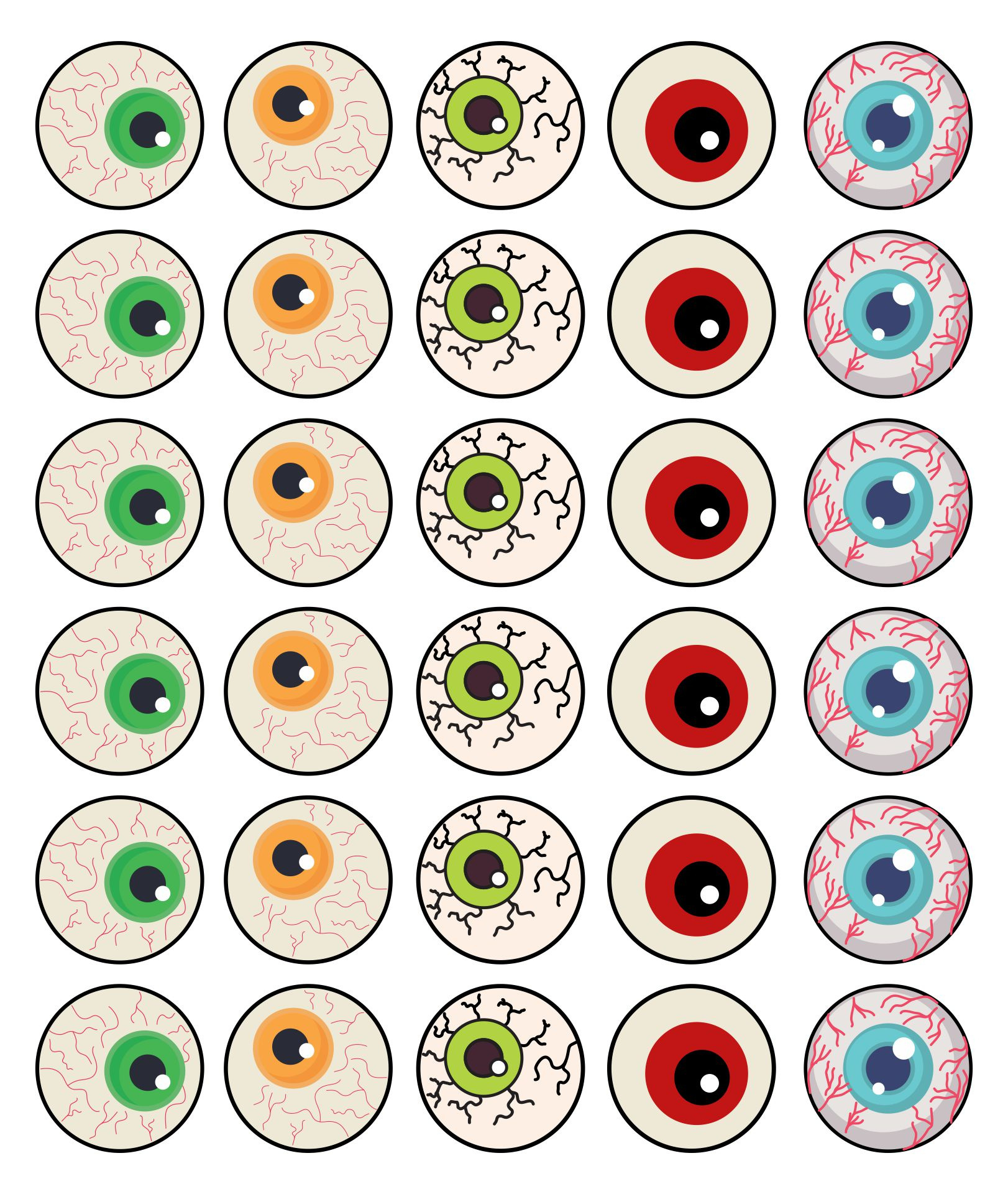 Halloween Eyes - 15 Free Pdf Printables | Printablee - Worksheets with Printable Halloween Eyeballs