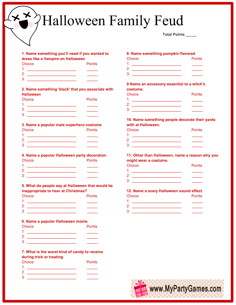 Halloween Feud, Free Printable Family Feud Game with regard to Printable Halloween Family Feud