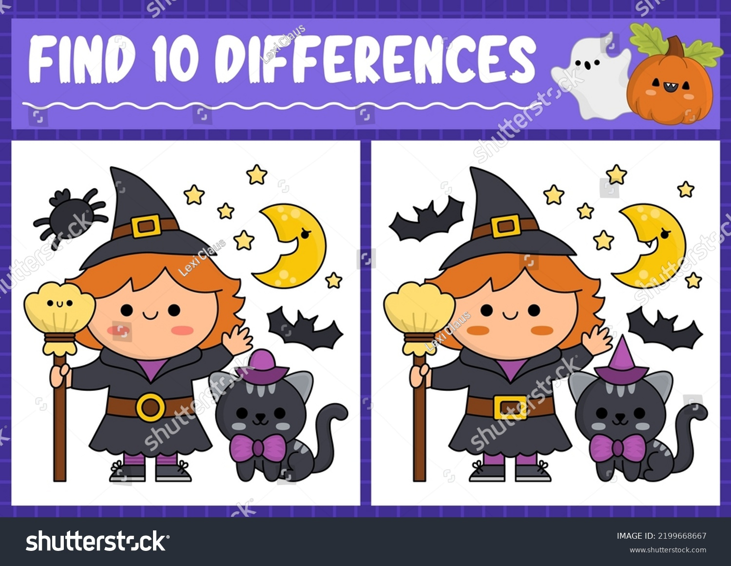 Halloween Findet Unterschiedsspiel Für Kinder intended for Halloween Spot the Difference Printable