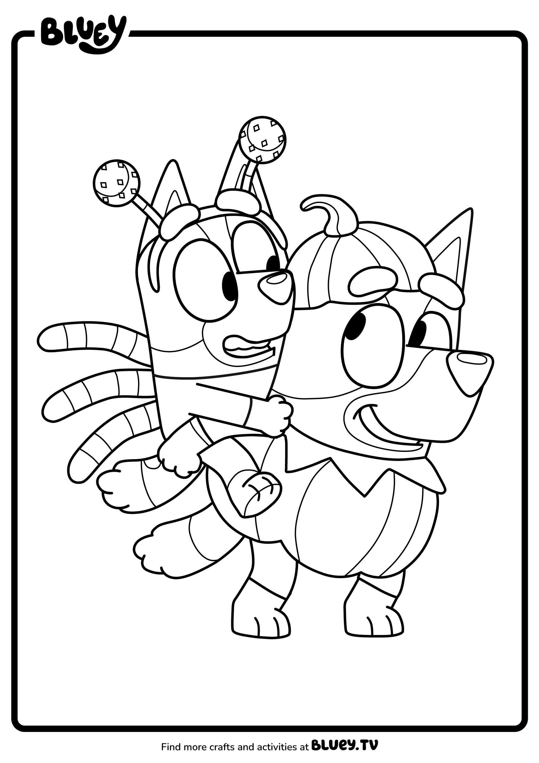 Halloween Friends Colouring Sheets - Bluey Official Website intended for Printable Halloween Coloring Pages Bluey