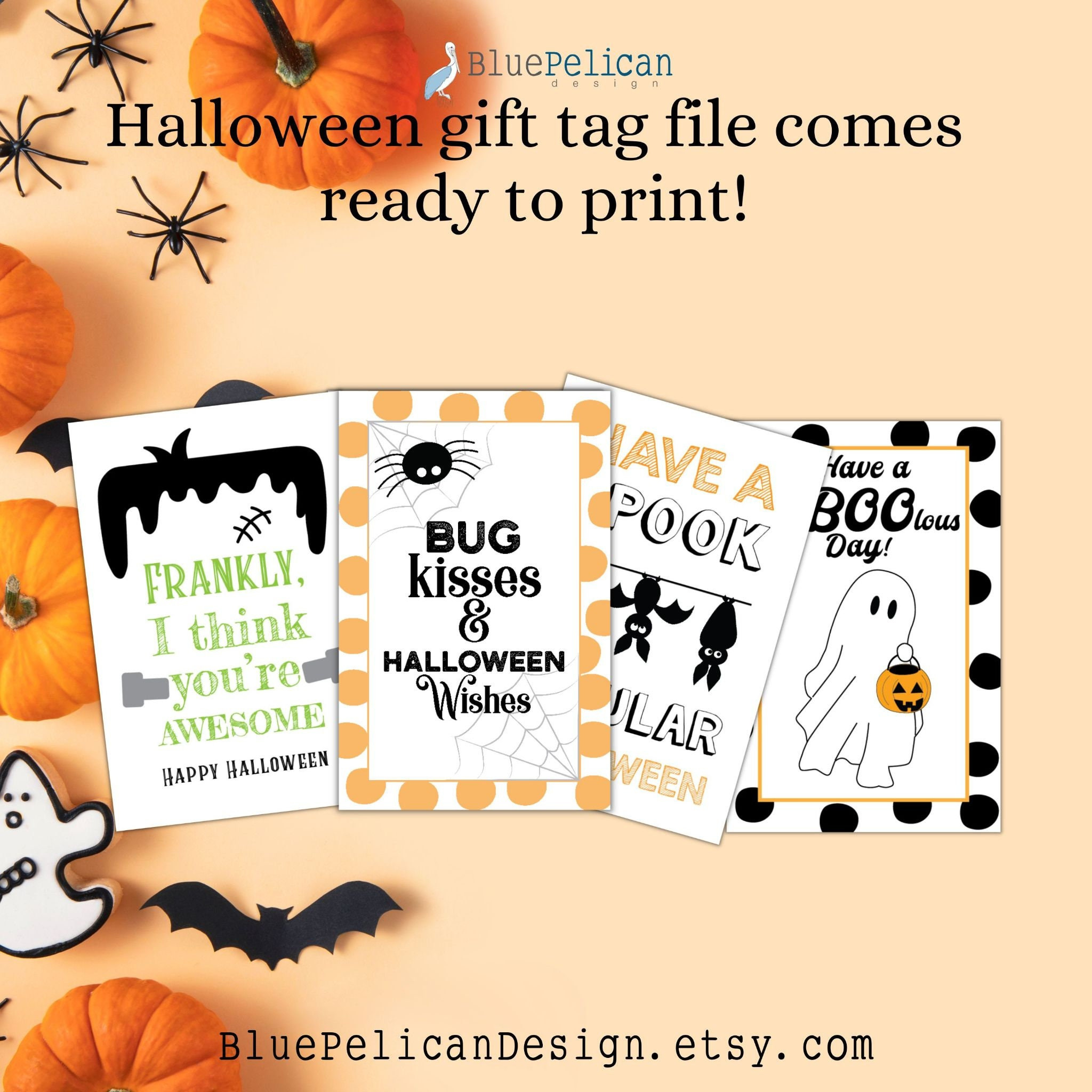 Halloween Gift Tag Set – Happy Halloween Gift Tags – Halloween pertaining to Etsy Printable Halloween