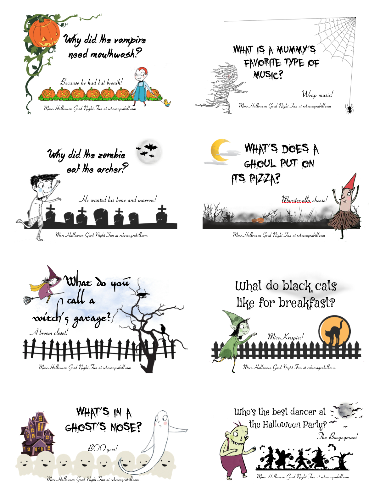 Halloween Giggles: Free Printable Joke Cards For Your Next within Free Printable Halloween Jokes