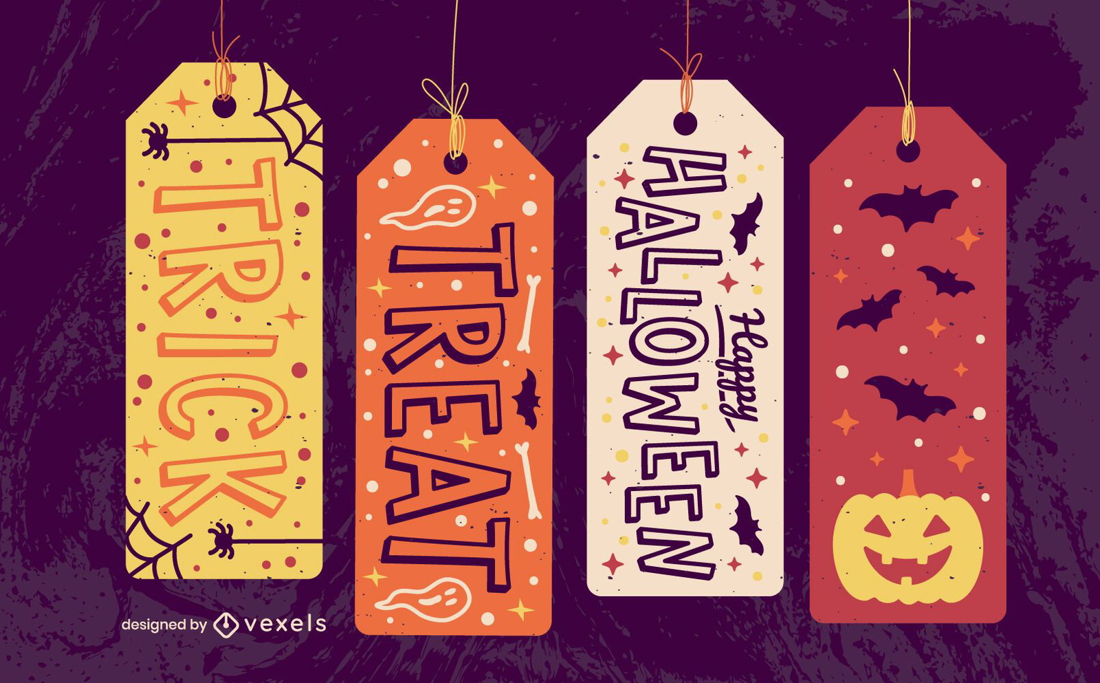 Halloween Hang Tags Spooky Gift Set Vector Download within Free Printable Hanging Tags For Halloween