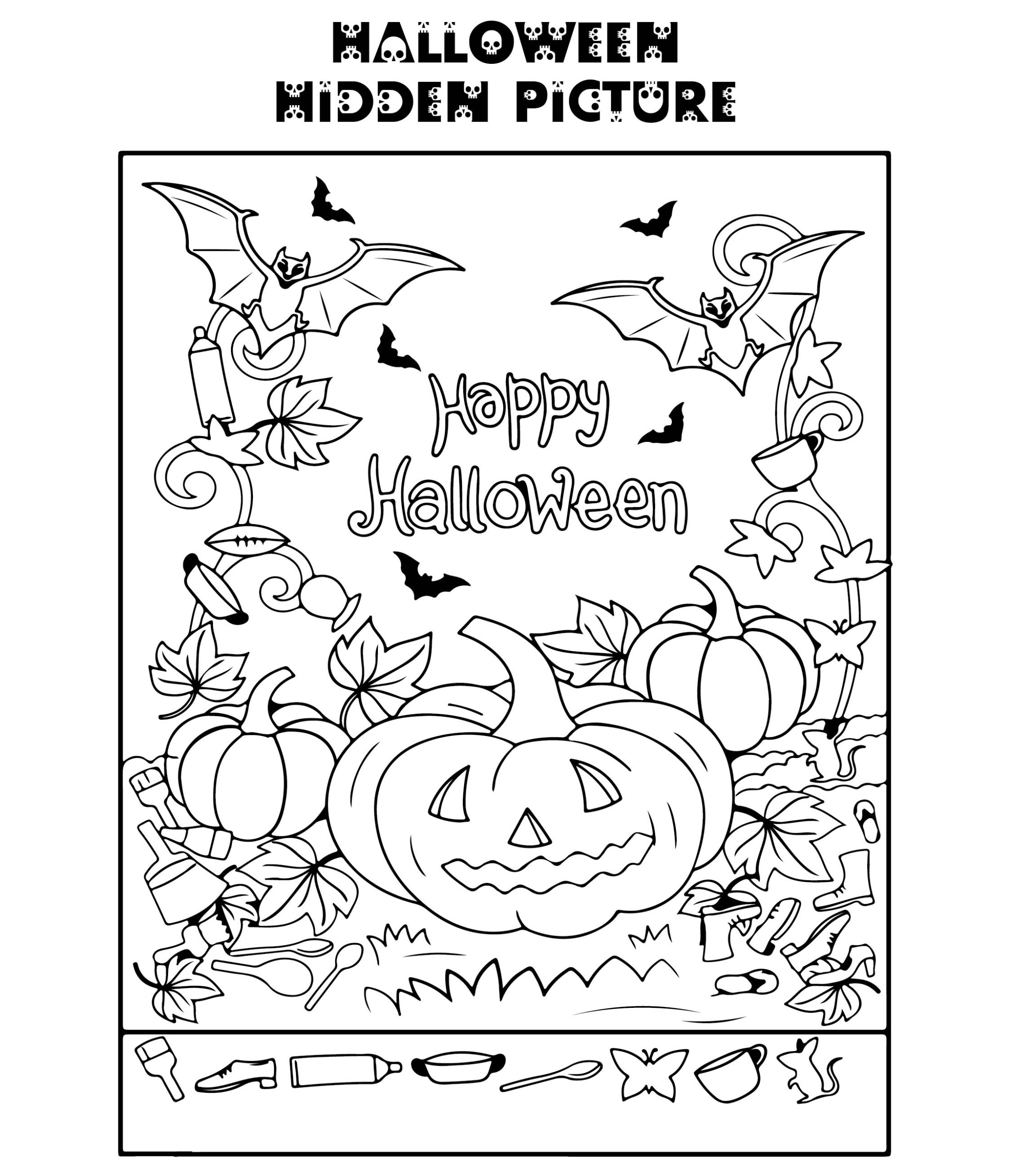 Halloween Hidden Picture - 15 Free Pdf Printables | Printablee with Free Printable Halloween Hidden Object Games