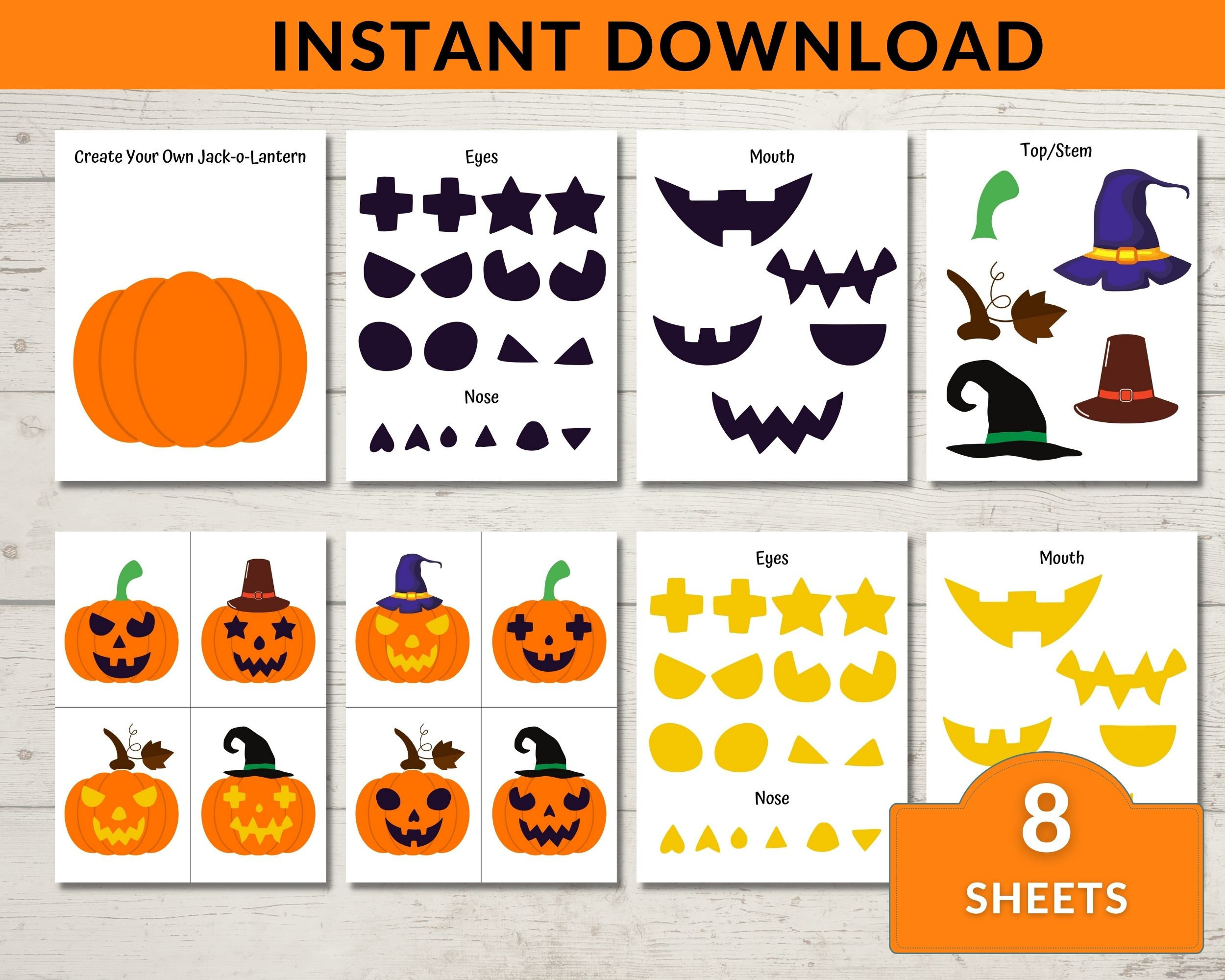 Halloween Jack-O-Lantern Aktivitätsbögen | Kürbis Kleinkind within Printable Halloween Shapes