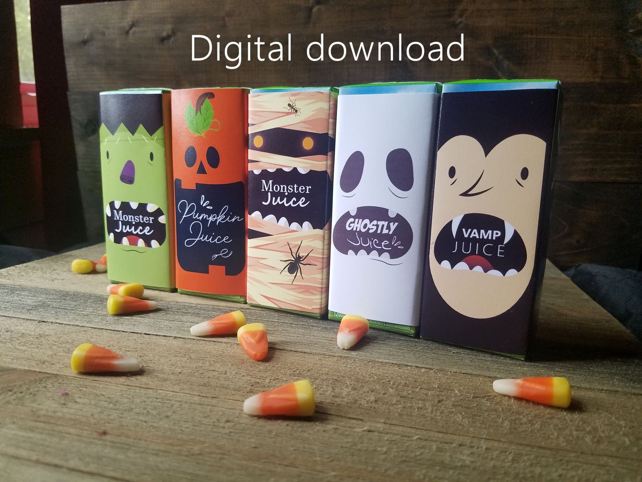 Halloween Juice Box Labels, Printable Monster Juice Box Covers within Printable Halloween Juice Box Covers
