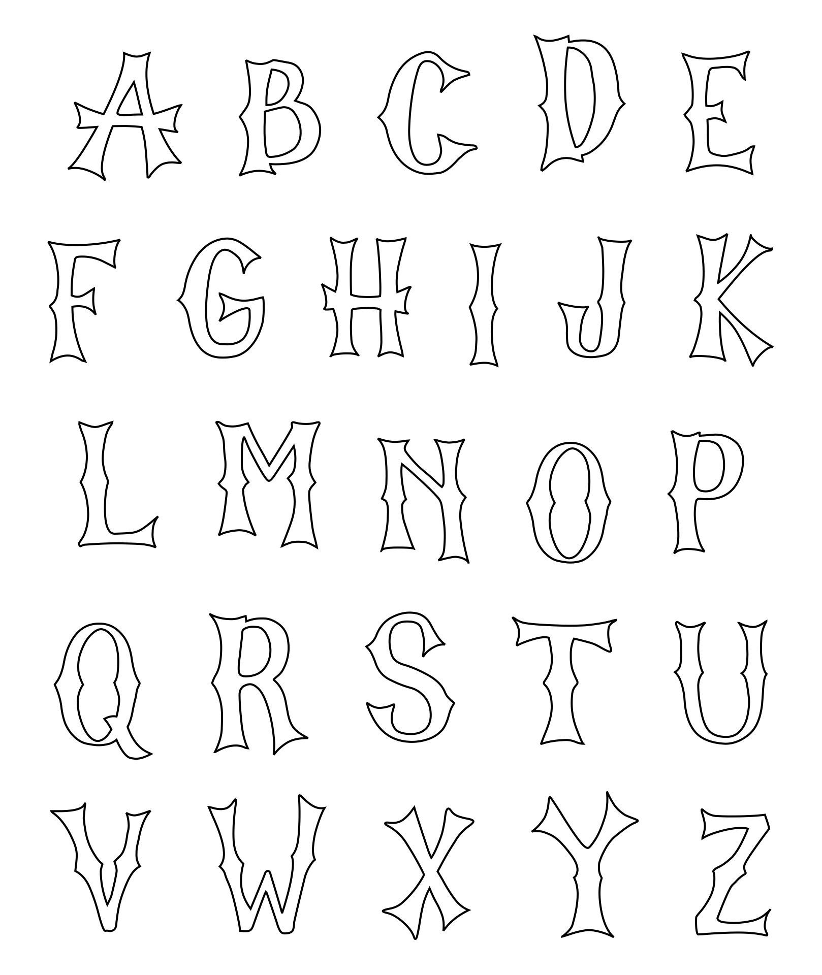 Halloween Letter Stencils - 15 Free Pdf Printables | Printablee in Free Printable Halloween Letter Stencils