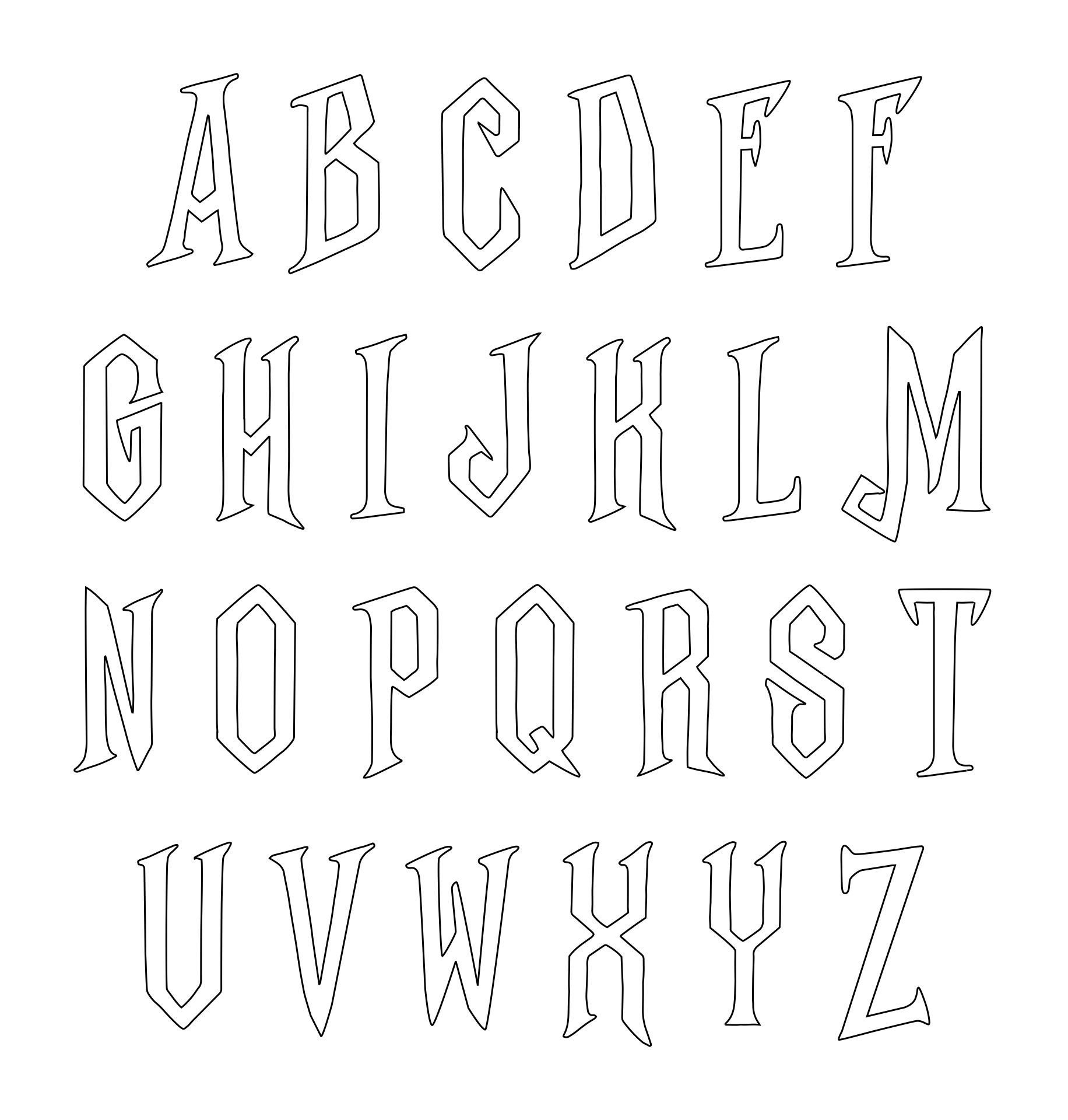 Halloween Letter Stencils - 15 Free Pdf Printables | Printablee intended for Free Printable Halloween Letter Stencils