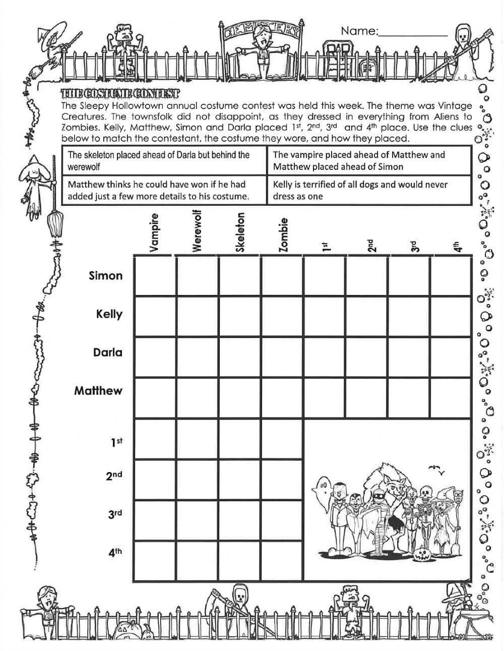 Halloween Logic Puzzles Worksheet | Live Worksheets - Worksheets with regard to Printable Halloween Logic Puzzles