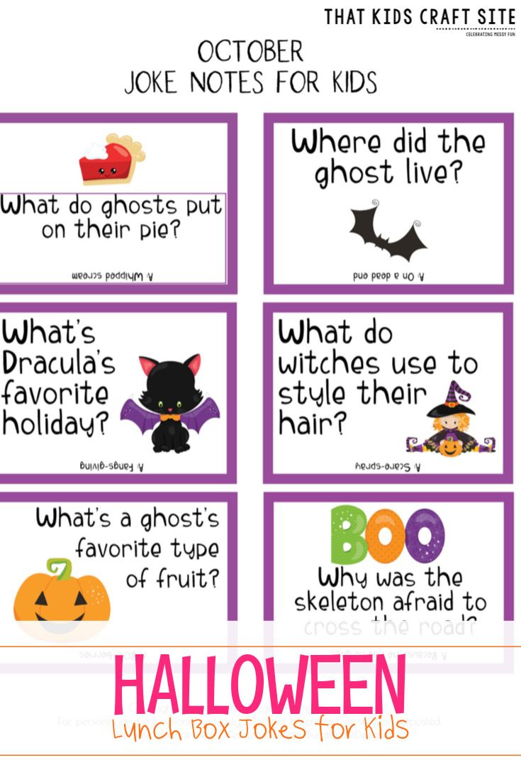 Halloween Lunch Box Jokes inside Printable Halloween Lunchbox Jokes