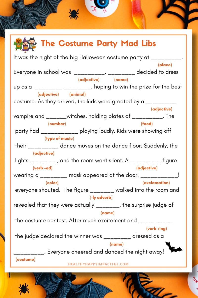 Halloween Mad Libs Free Printable (For A Frightfully Good Time with regard to Halloween Mad Libs Printable Free