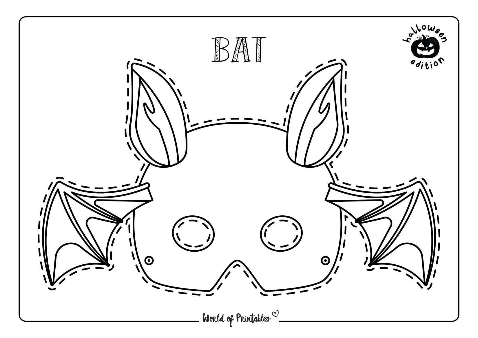 Halloween Mask Printables - World Of Printables for Kids Printable Halloween Masks