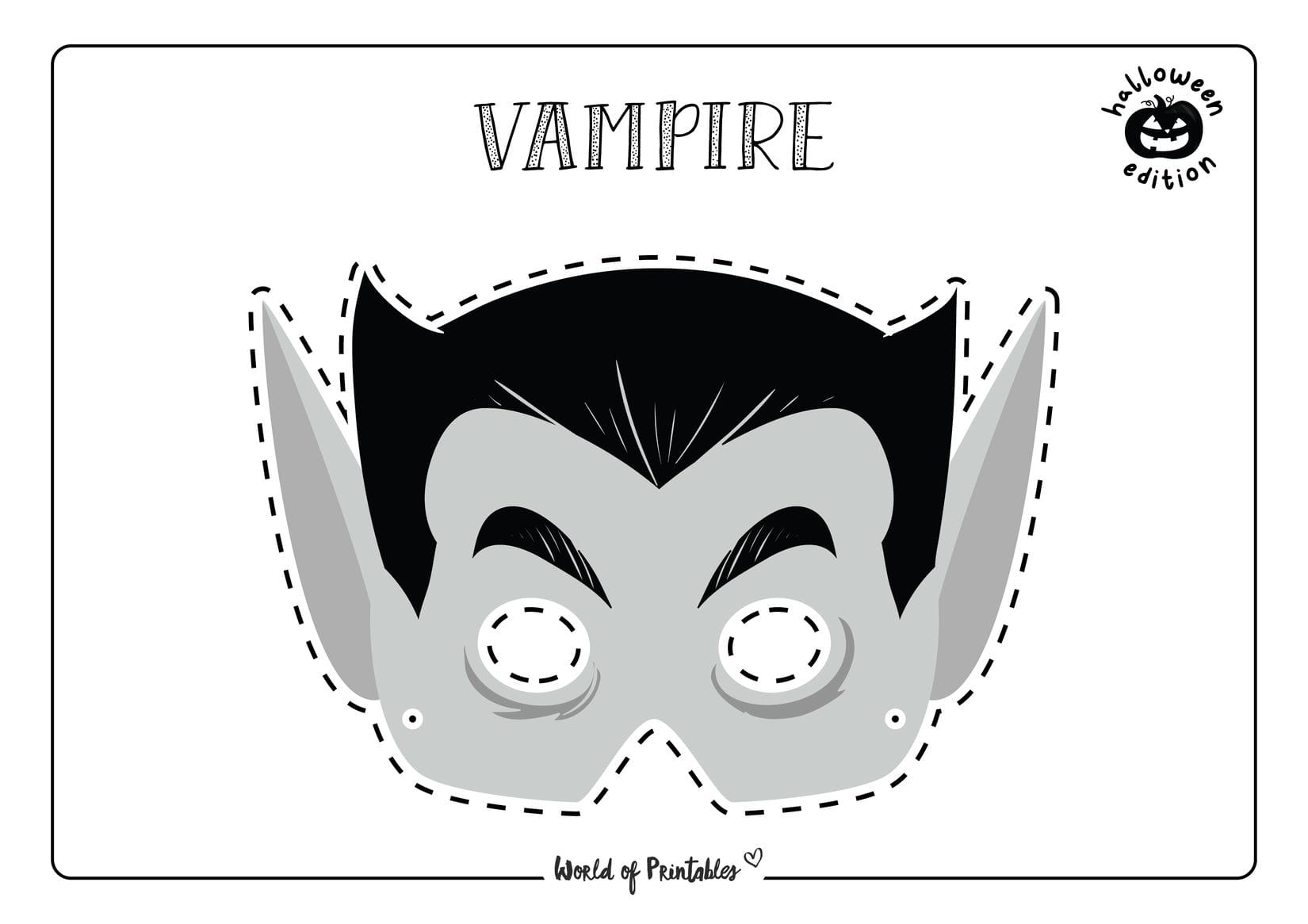 Halloween Mask Printables - World Of Printables with Printable Halloween Face Mask Template