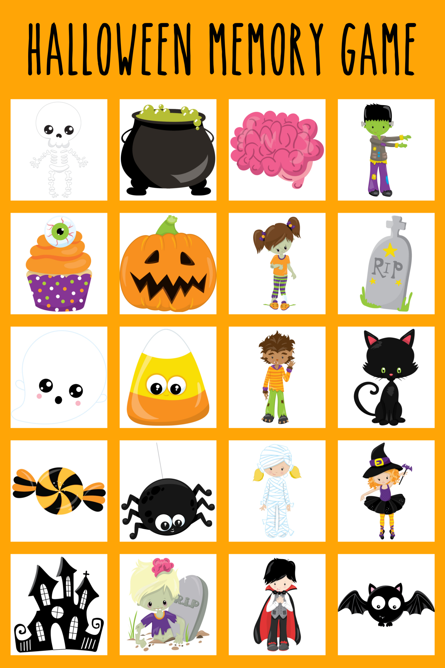 Halloween Memory Game - Free Printable - Extreme Couponing Mom in Halloween Memory Game Printable
