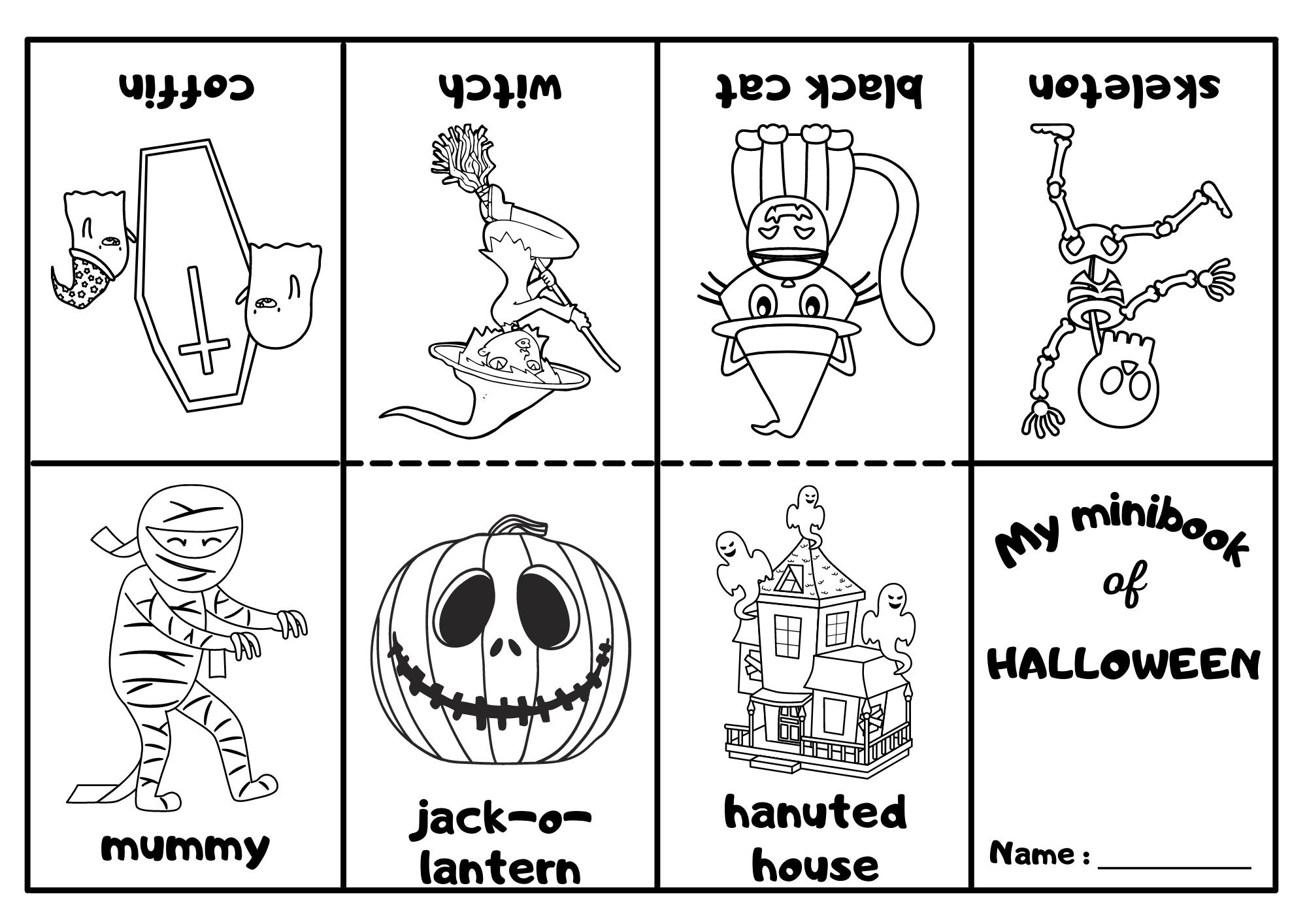 Halloween Mini Coloring Book - Ezpzlearn with regard to Free Printable Halloween Activity Book
