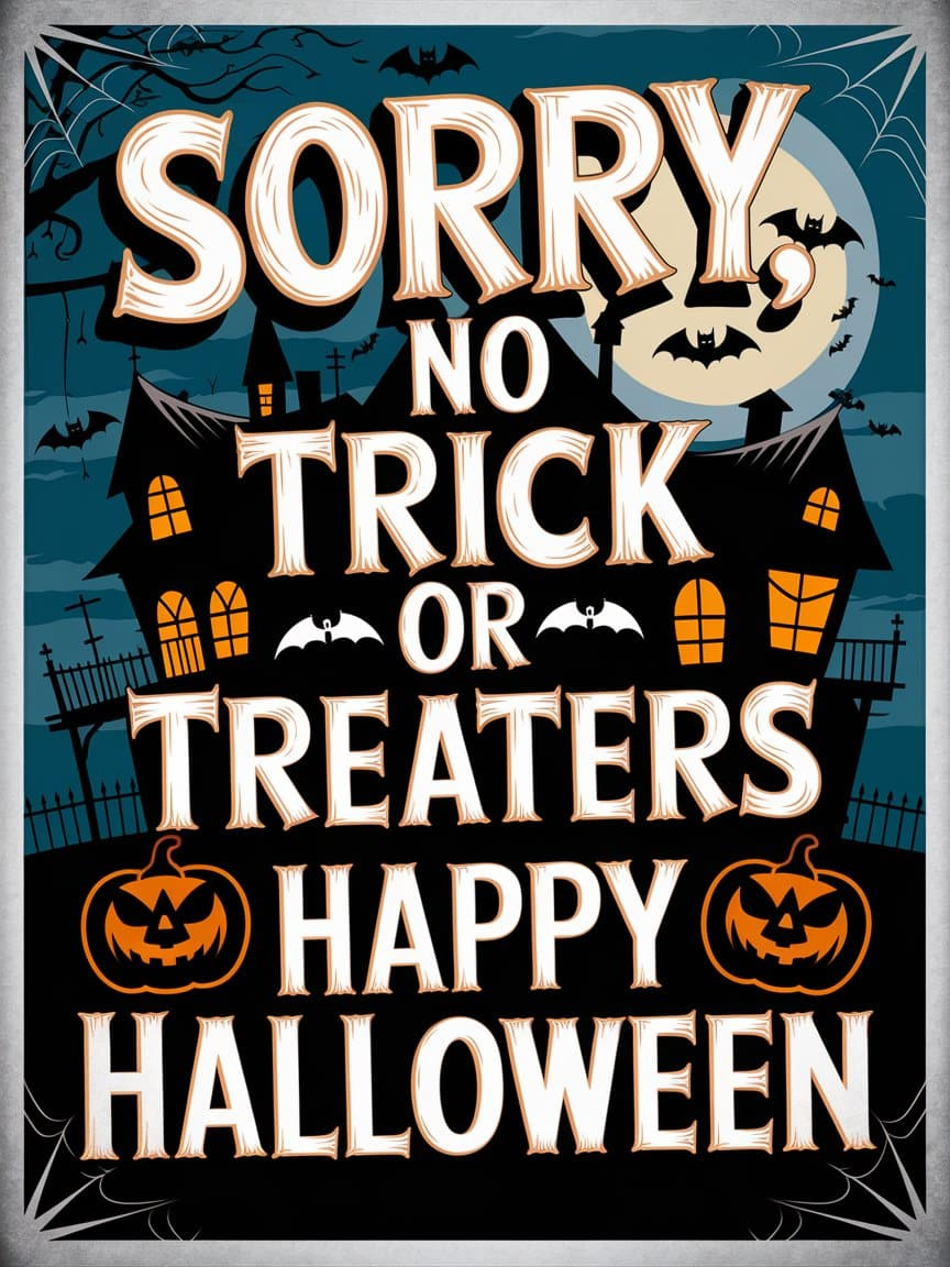 Halloween &amp;#039;No Trick Or Treating&amp;#039; Sign &amp;amp; Quiz For Elderly (Printable) throughout Printable Halloween No Trick Or Treat Signs