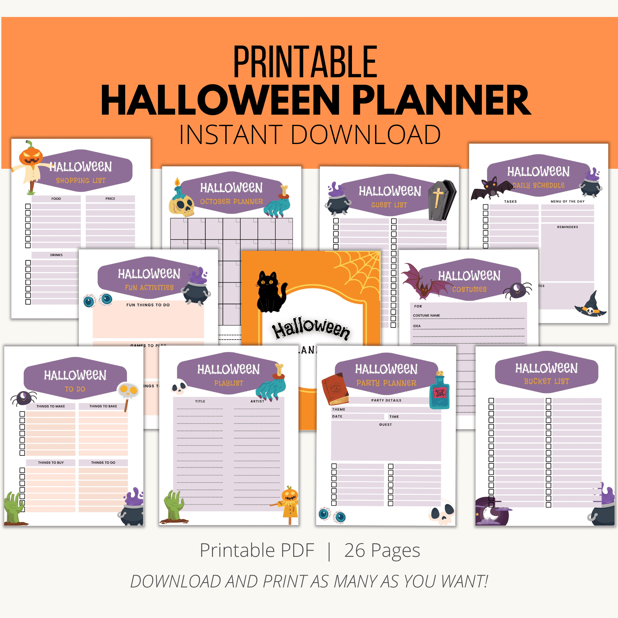 Halloween Planner {Downloadable Pdf} - Add A Little Adventure for Printable Halloween Party Planner
