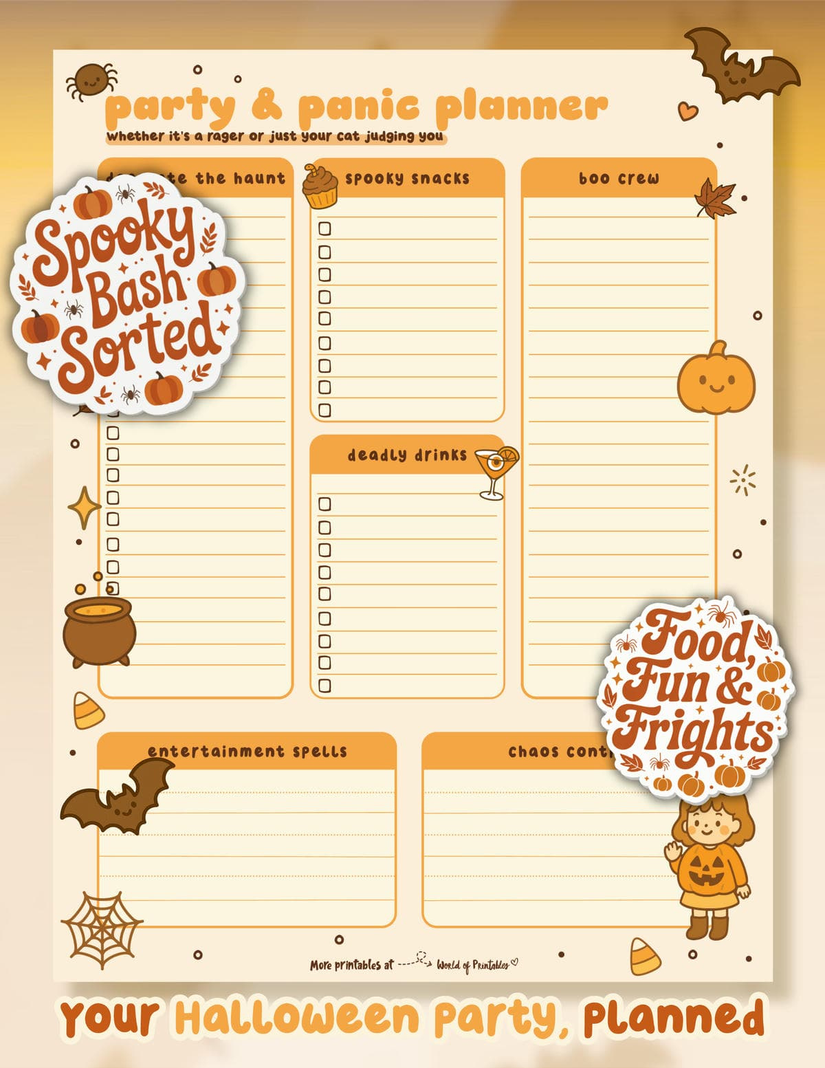 Halloween Planner Pack - The Ultimate Spooky Season Add-On - World intended for Printable Halloween Party Planner