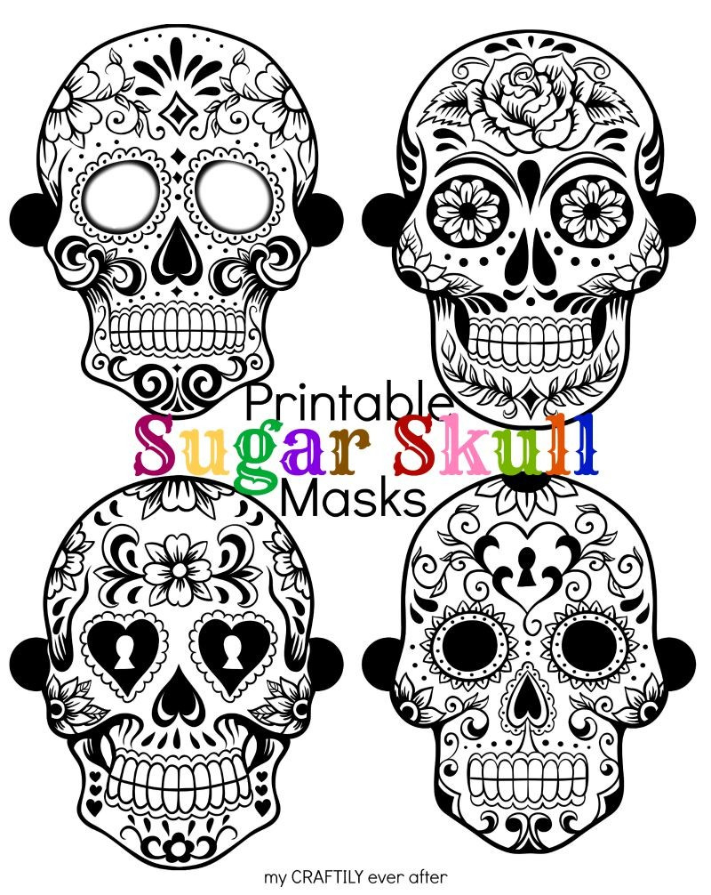 Halloween: Printable Sugar Skull Masks - See Vanessa Craft within Printable Halloween Skulls