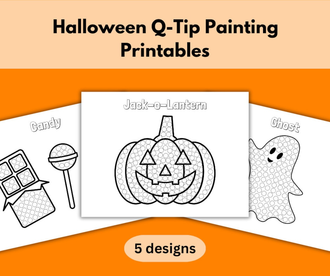 Halloween Q-Tip Painting Halloween Fine Motor Craft Kids Pediatric throughout Q Tip Painting Printable Halloween