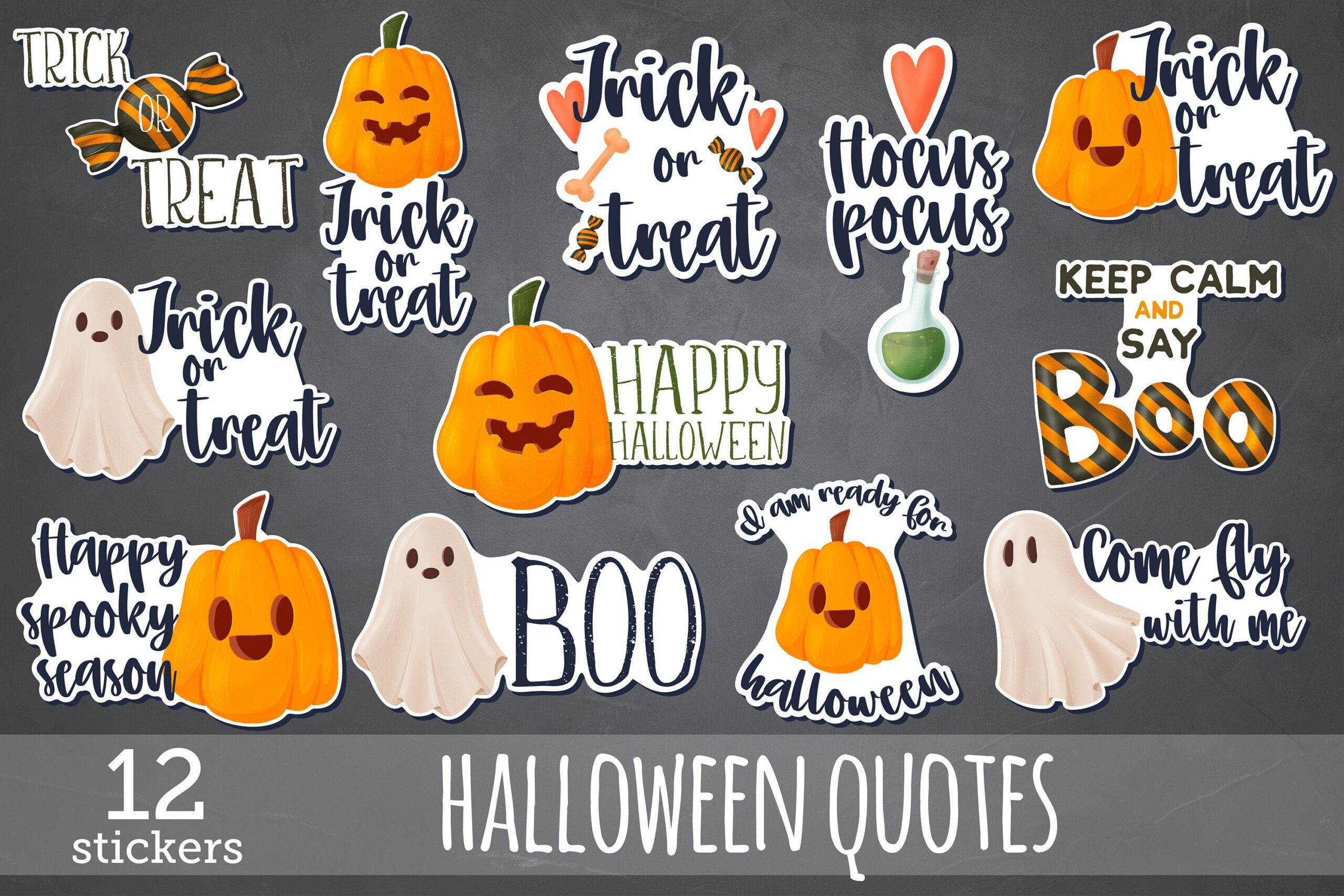 Halloween Quotes - Printable Stickers intended for Printable Halloween Sayings