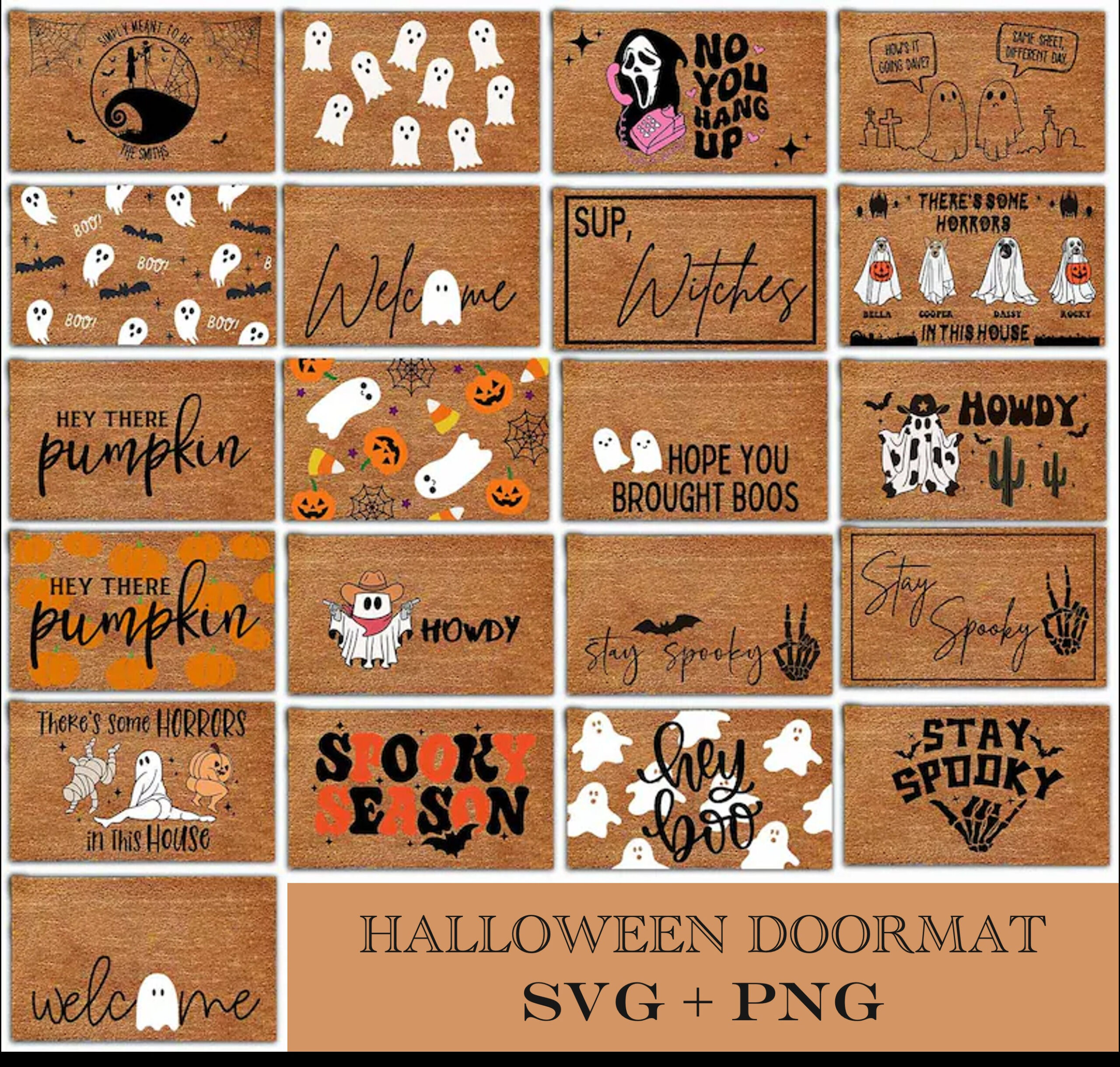 Halloween Rug Stencils - Etsy with Printable Halloween Doormat Stencils