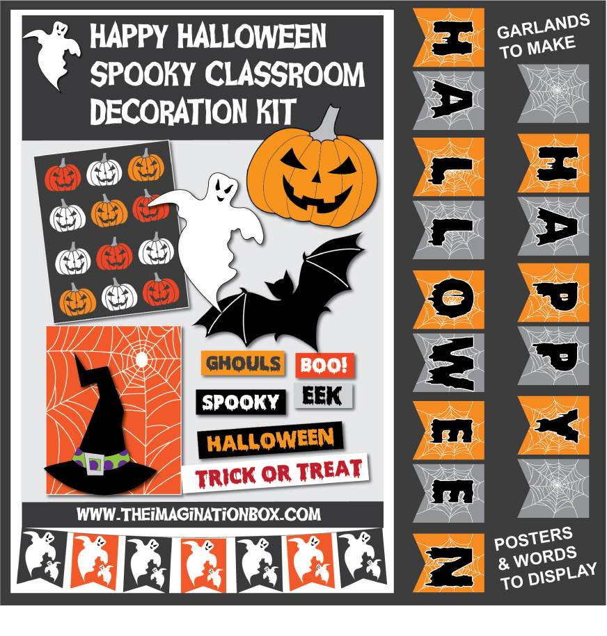 Halloween Spooky Classroom Decor Kit pertaining to Printable Halloween Decorations For Classroom