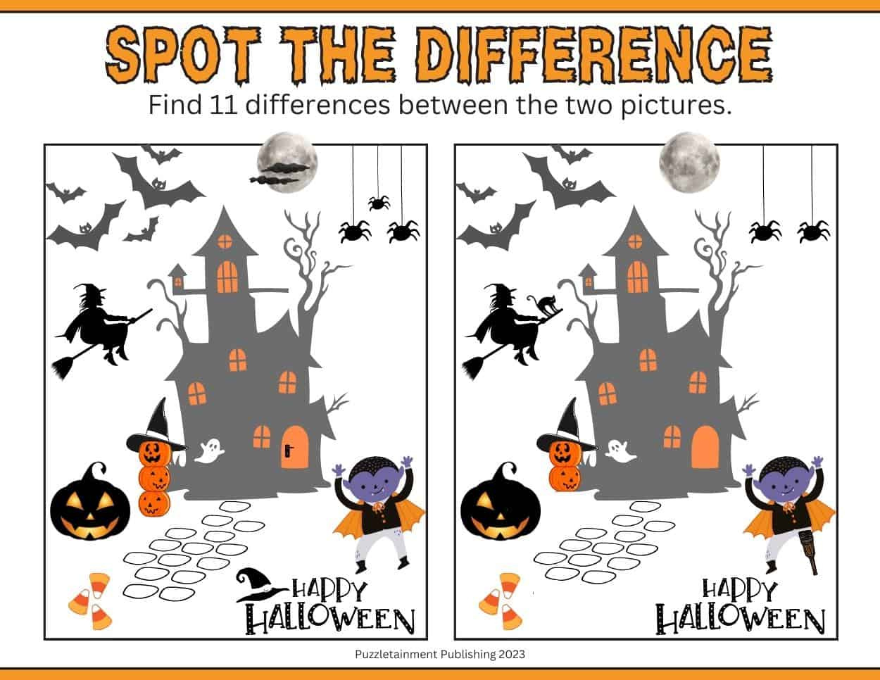 Halloween Spot The Difference Printable Page (Fun &amp;amp; Free with regard to Halloween Spot The Difference Printable
