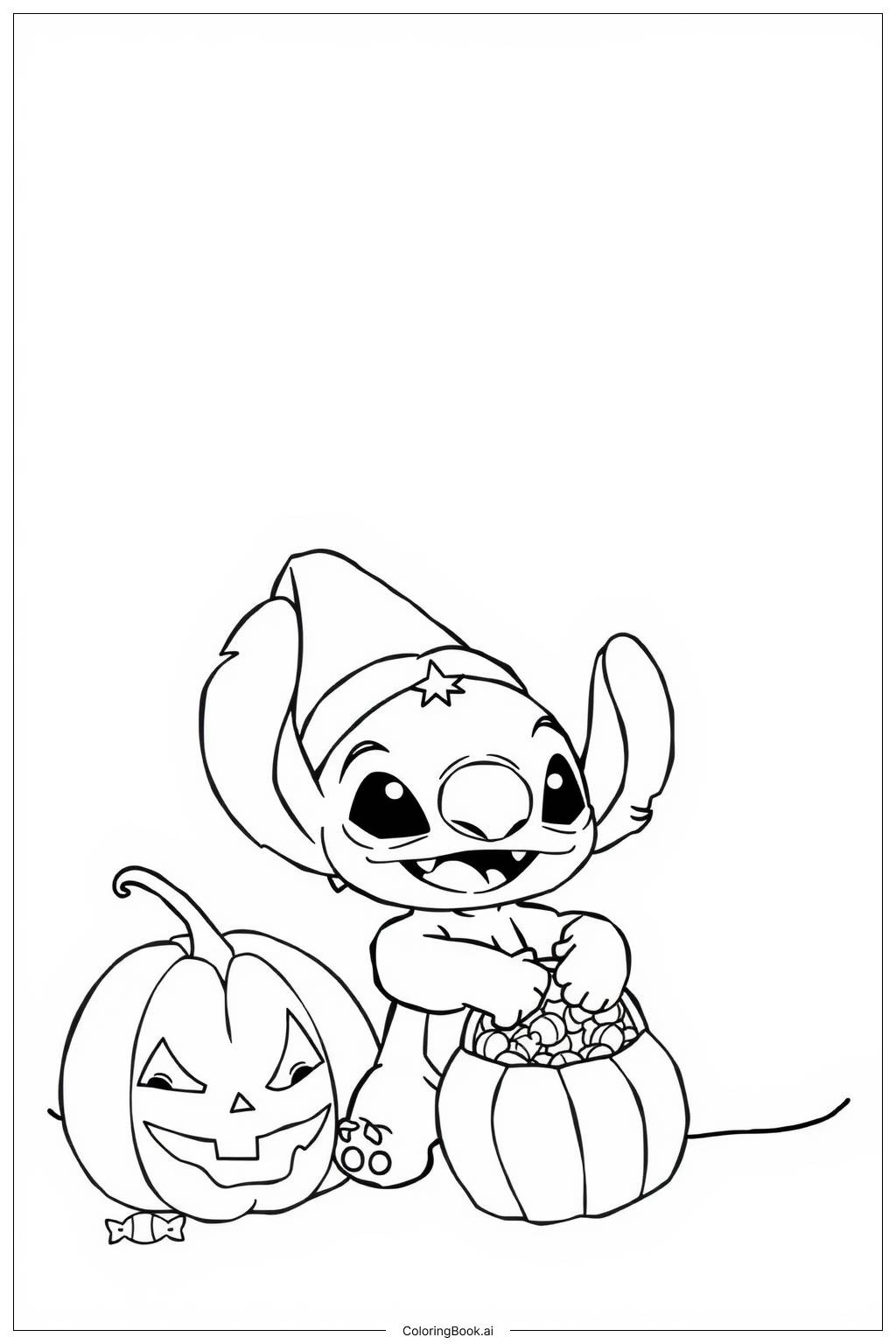 Halloween Stitch Pumpkin Coloring Page (Free Pdf&amp;amp;Png Printable) for Stitch Coloring Pages Printable Halloween