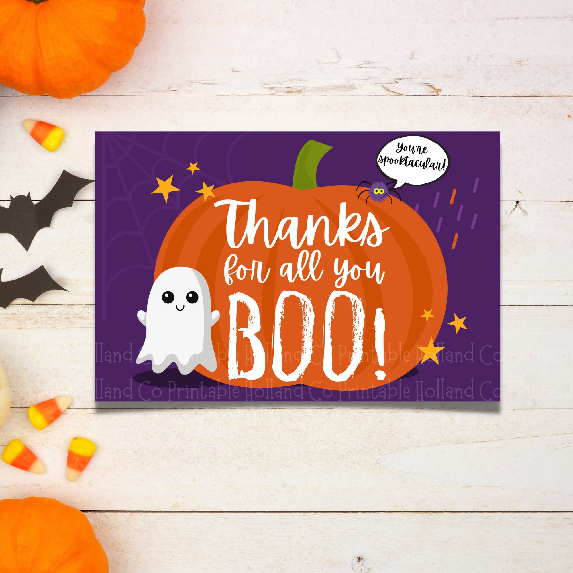 Halloween Thank You Card Thanks For All You Boo Teacher regarding Free Printable Halloween Thank You Cards