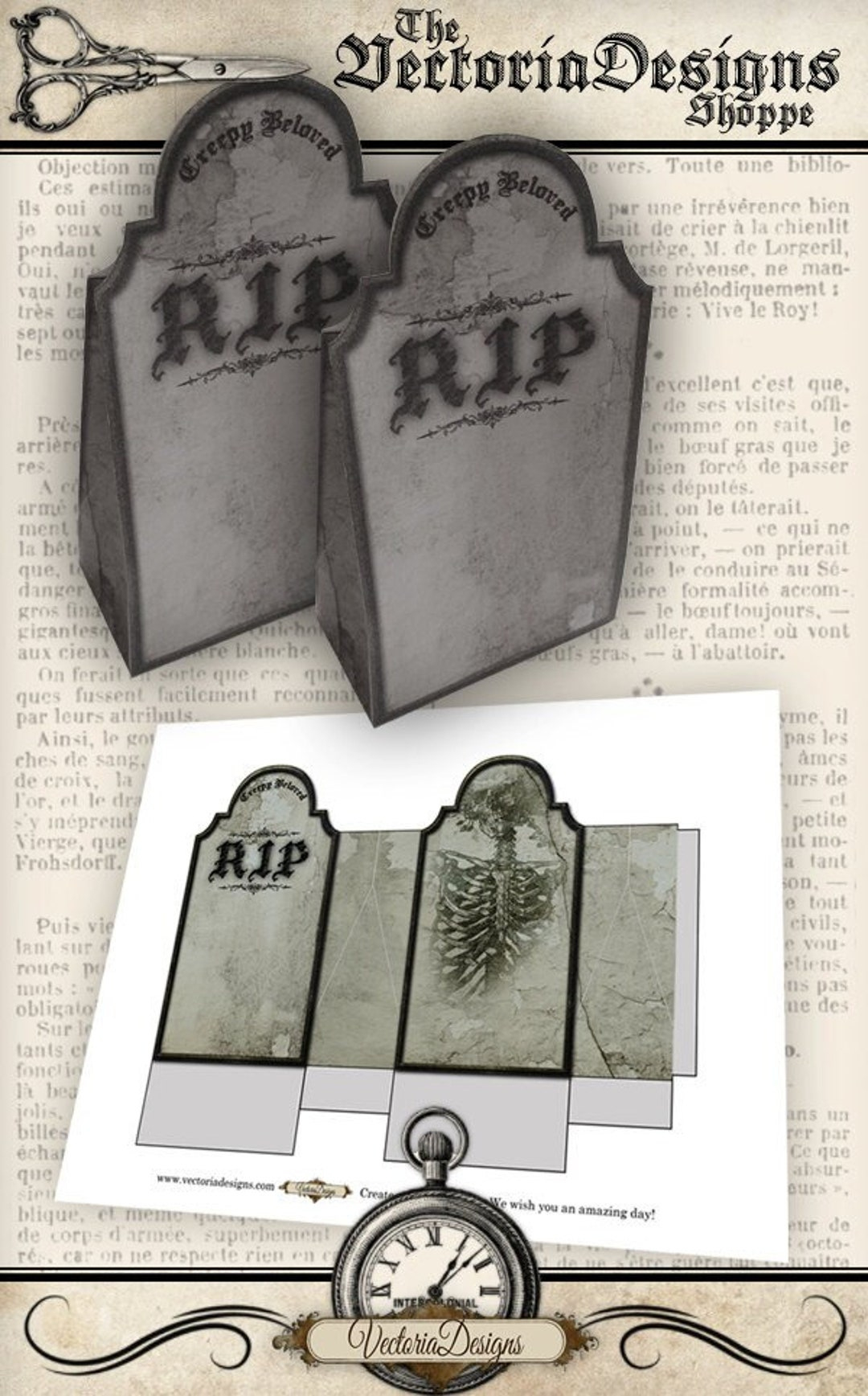 Halloween Tombstone Printable, Halloween Favor Bags, Halloween Wrapping  Paper, Printable Tombstone, Diy Halloween Crafting, Treat Bag 000229 -  Etsy.de inside Printable Halloween Tombstones