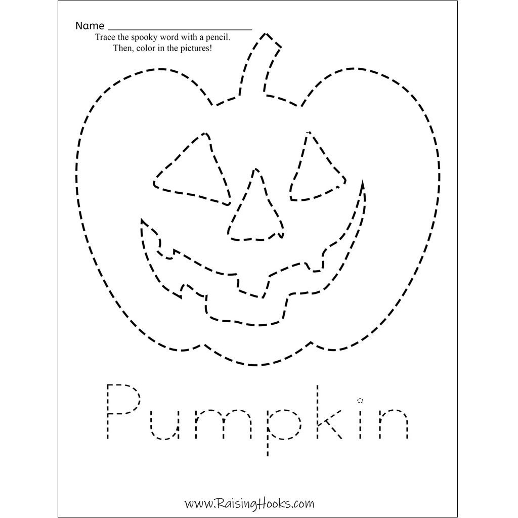 Halloween Tracing Worksheets - Raising Hooks within Free Printable Halloween Tracing Worksheets