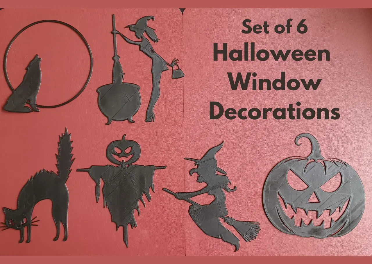 Halloween Window Decorationgym Nut Design | Download Free Stl regarding Printable Halloween Window Decorations