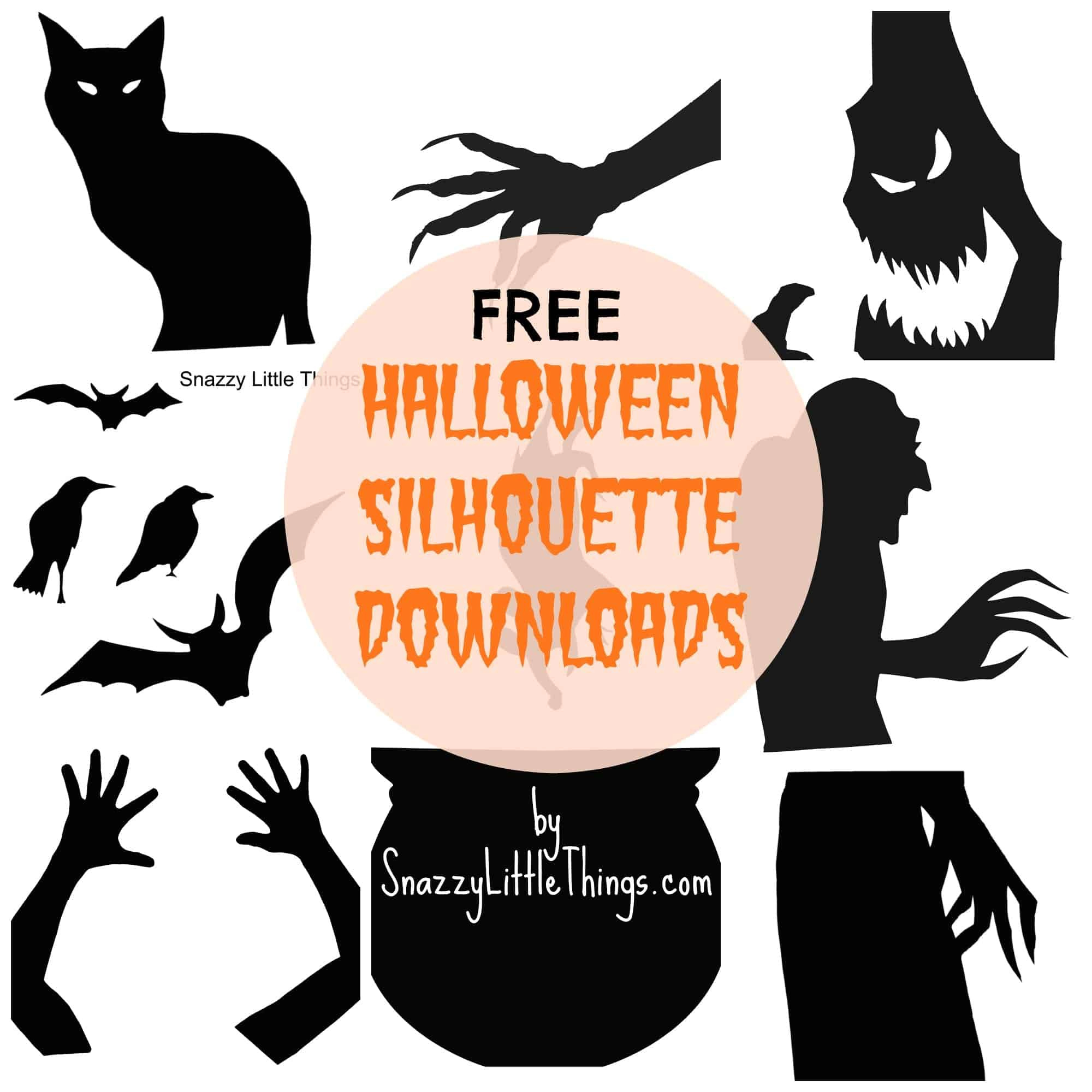 Halloween Window Sihouettes throughout Printable Halloween Window Decorations