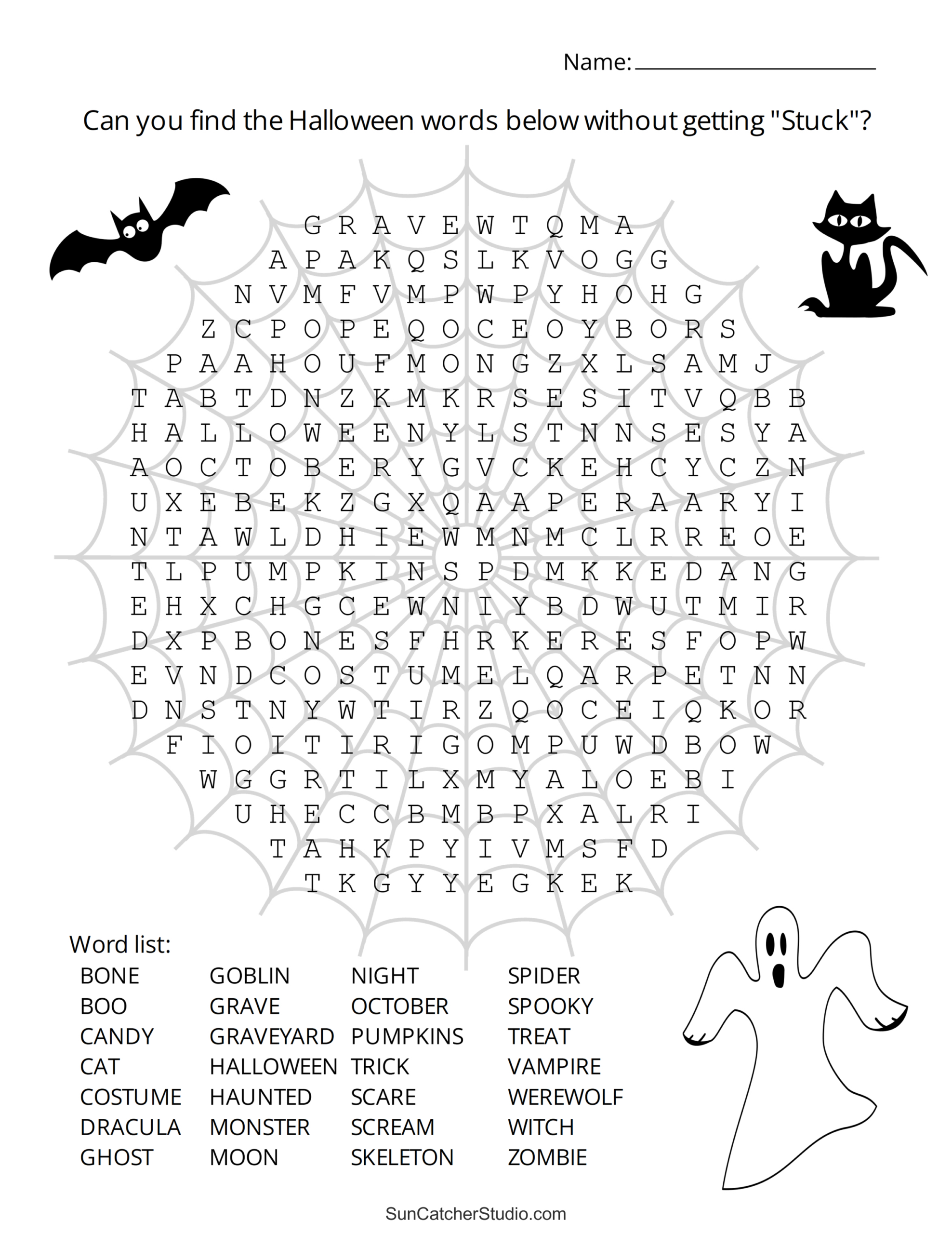 Halloween Word Search (Free Printable Puzzles) – Free Printables intended for Free Printable Halloween Word Search Pages