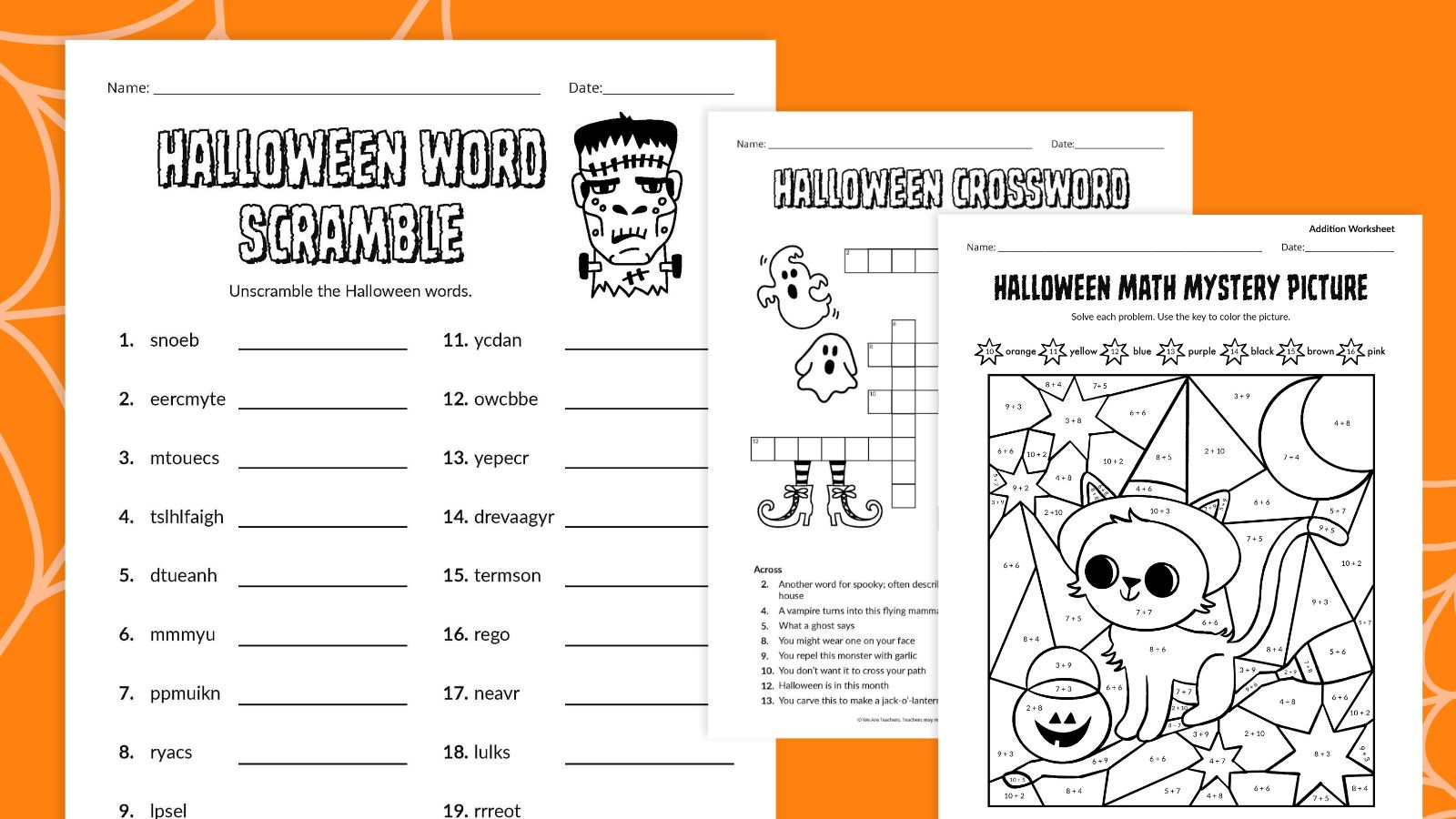 Halloween Worksheets: Get Our Free Bundle! in Free Printable Halloween Worksheets 4Th Grade
