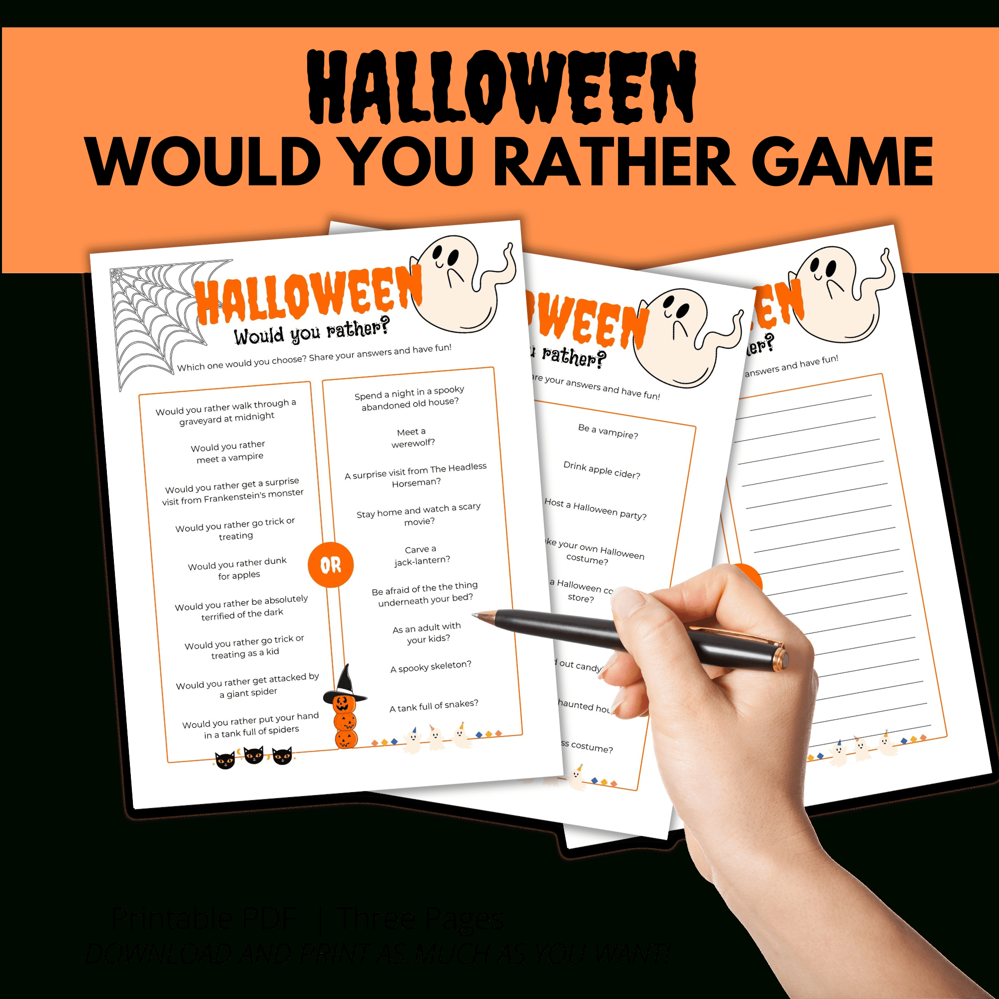 Halloween Would You Rather {Printable Game Pdf} - Add A Little intended for Halloween Would You Rather Printable