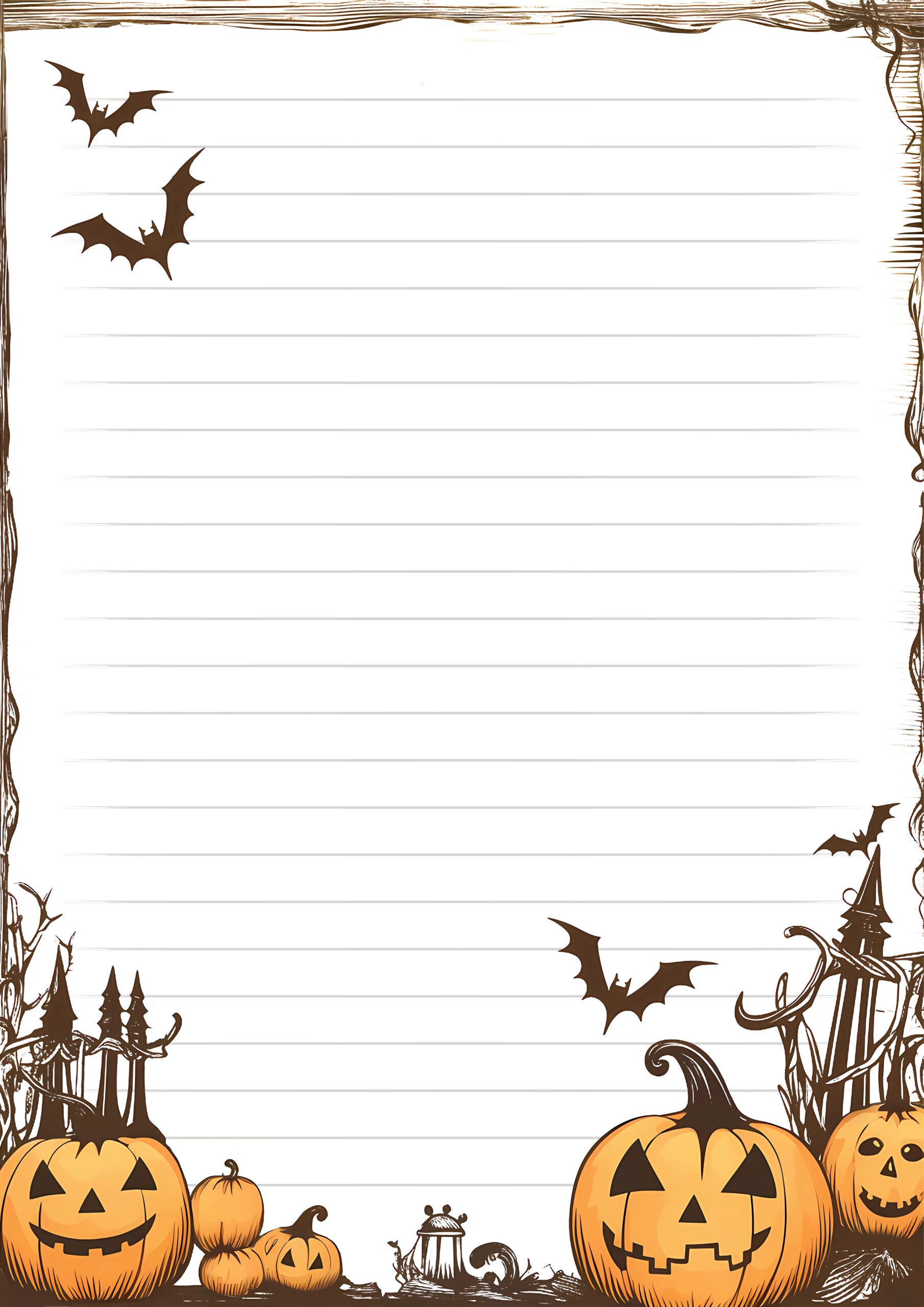 Halloween Writing Paper Free Google Docs Template - Gdoc.io regarding Free Printable Halloween Writing Paper