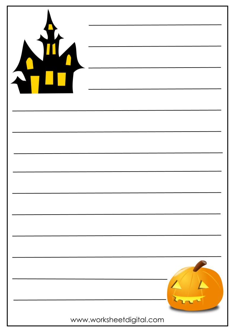 Halloween Writing Template - Worksheet Digital - Worksheets Library in Free Printable Halloween Writing Paper