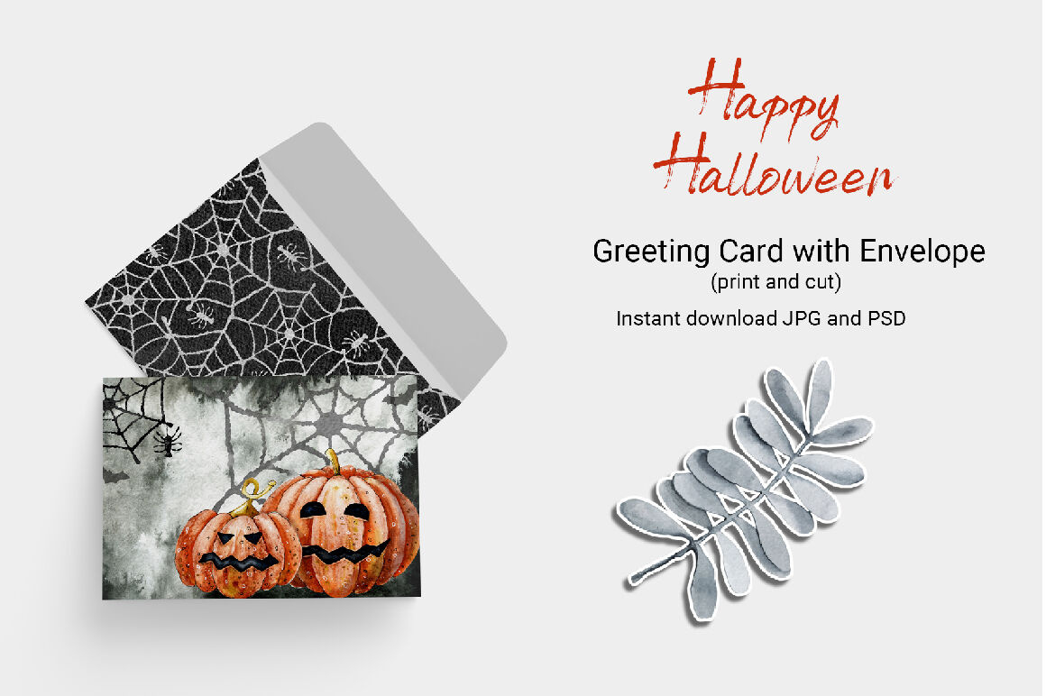 Happy Halloween Card With Envelope Diy Templateartmanata within Printable Halloween Envelope