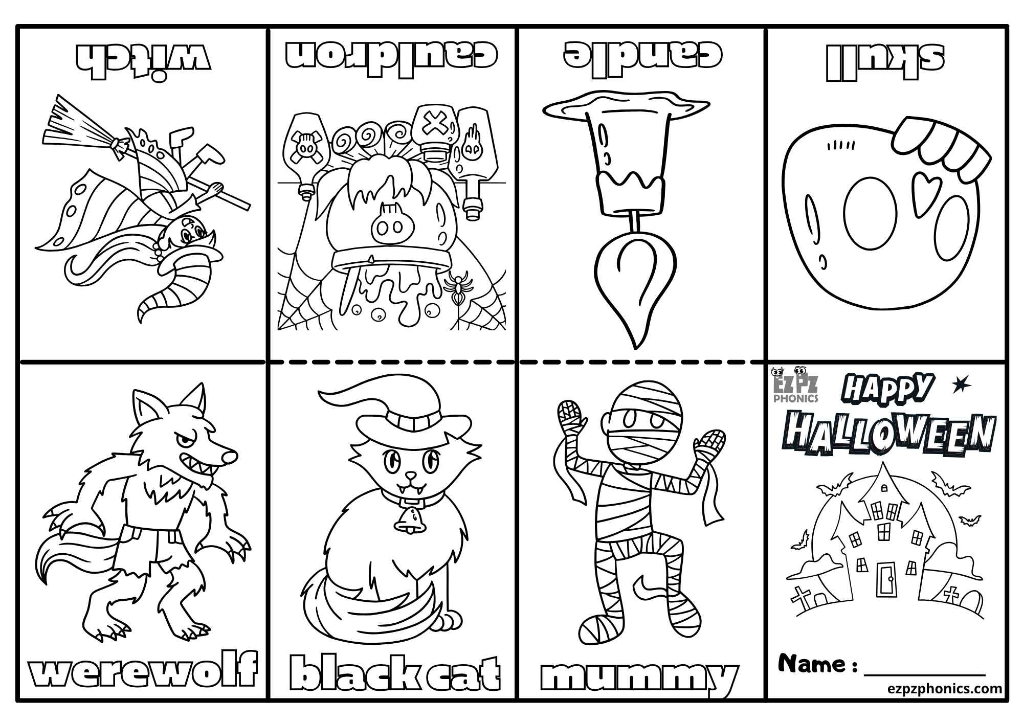 Happy Halloween Mini Coloring Book Free Printable Pdf Download with Printable Halloween Pages For Kids