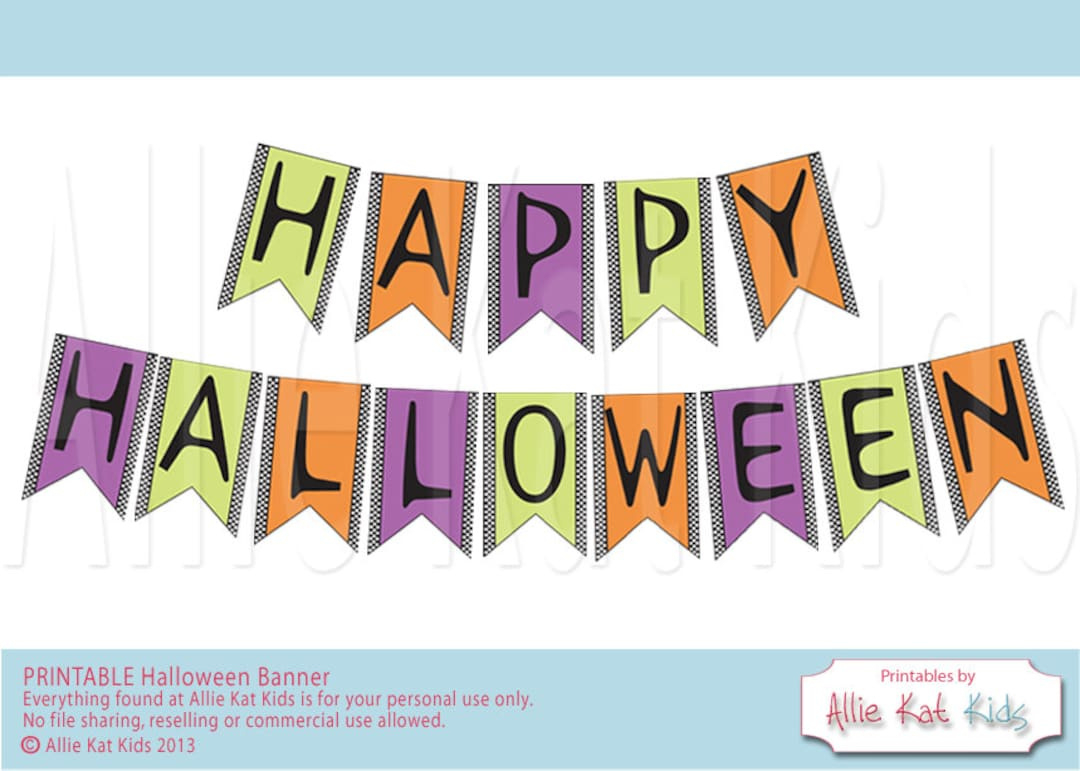 Happy Halloween - Printable Banner Diy Happy Halloween Purple intended for Happy Halloween Banner Printable